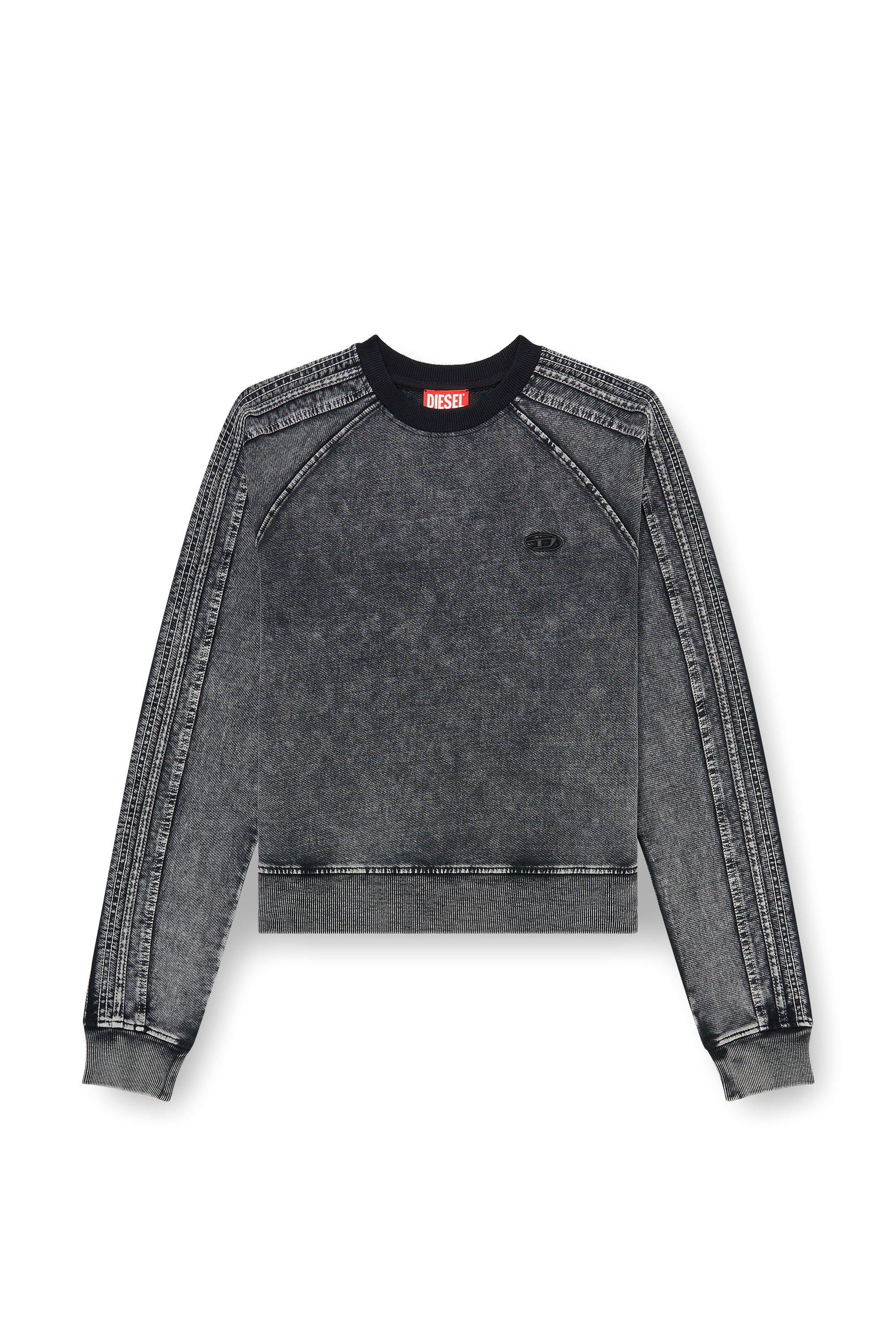 Diesel - F-ALPY, Sudadera con bandas y bordado Oval D Mujer in ToBeDefined - 2