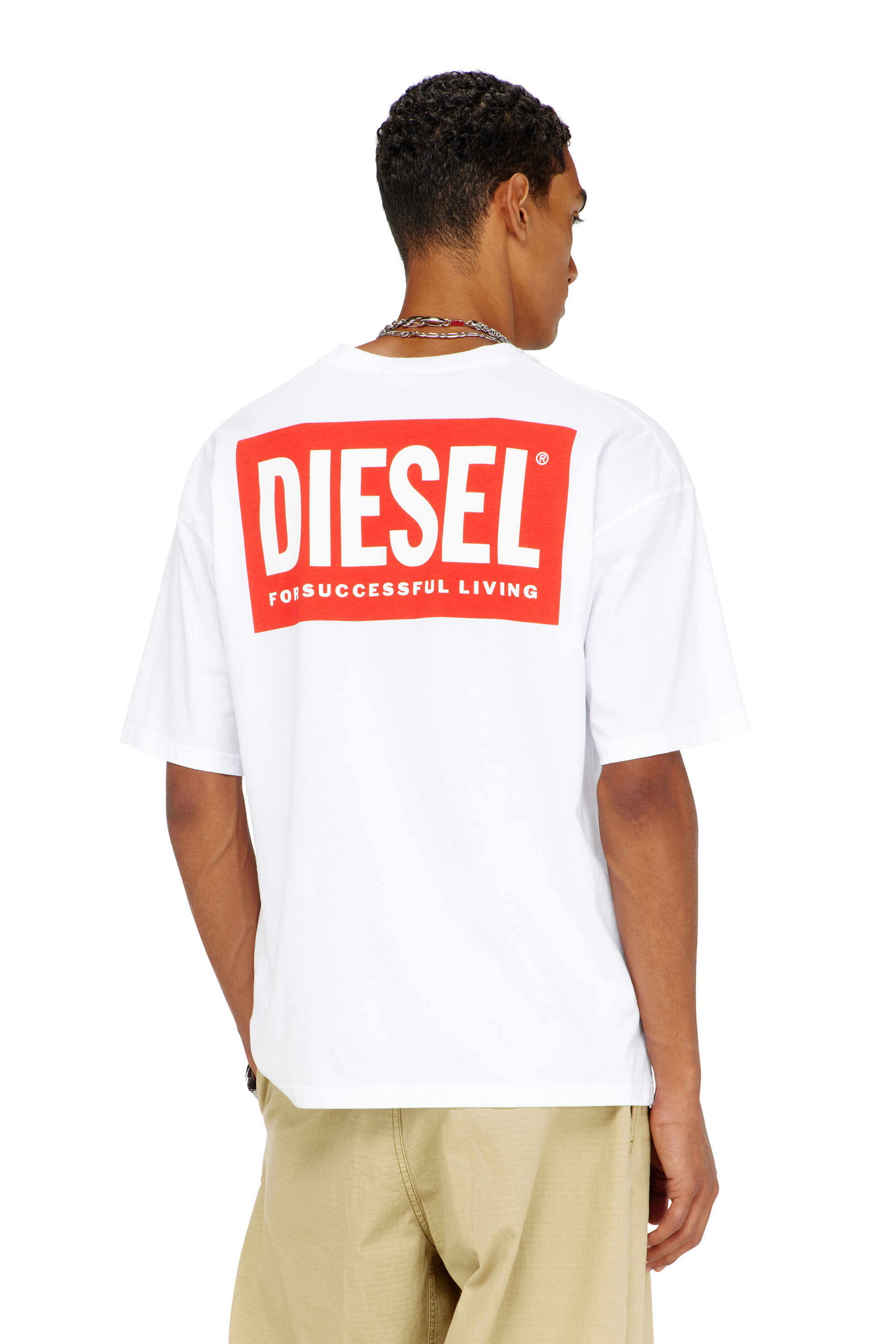 Diesel - T-BOXT-BISK, Camiseta de algod&oacute;n con estampado Diesel Biscotto Hombre in Blanco - 4
