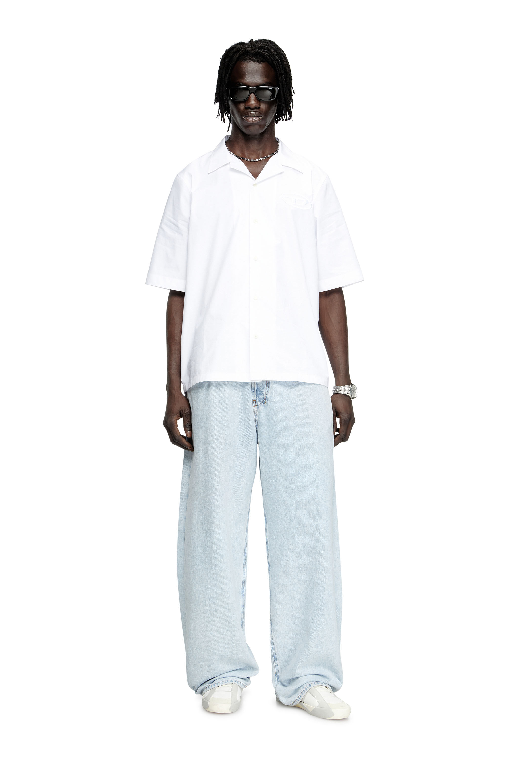 Diesel - S-MAC-PCAL, Camisa de bolos con Oval D Hombre in Blanco - 2