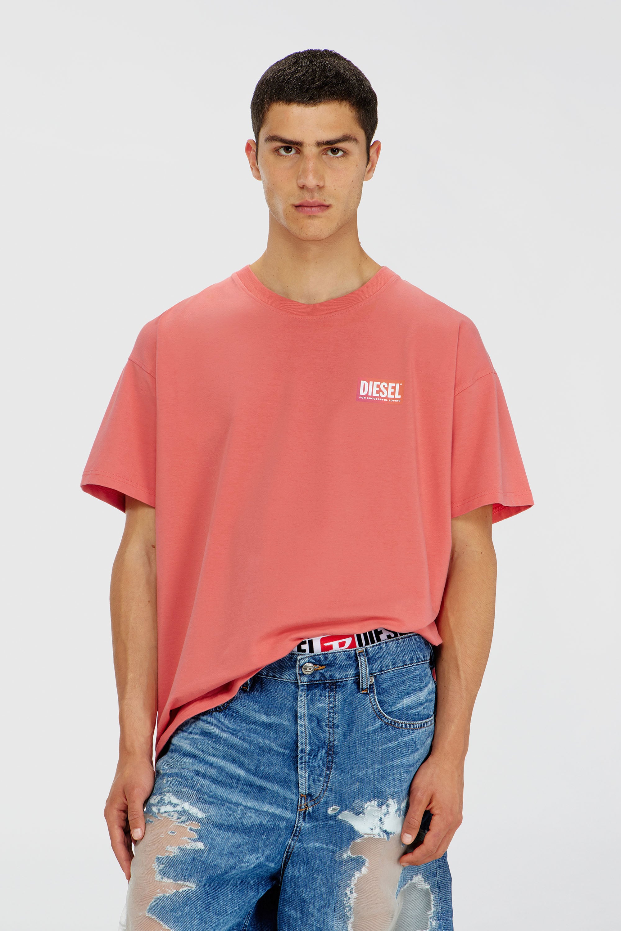 Diesel - PR-T-NORM-CHITIND-R, Camiseta con logo trasero transparente Unisex in Rojo - 2