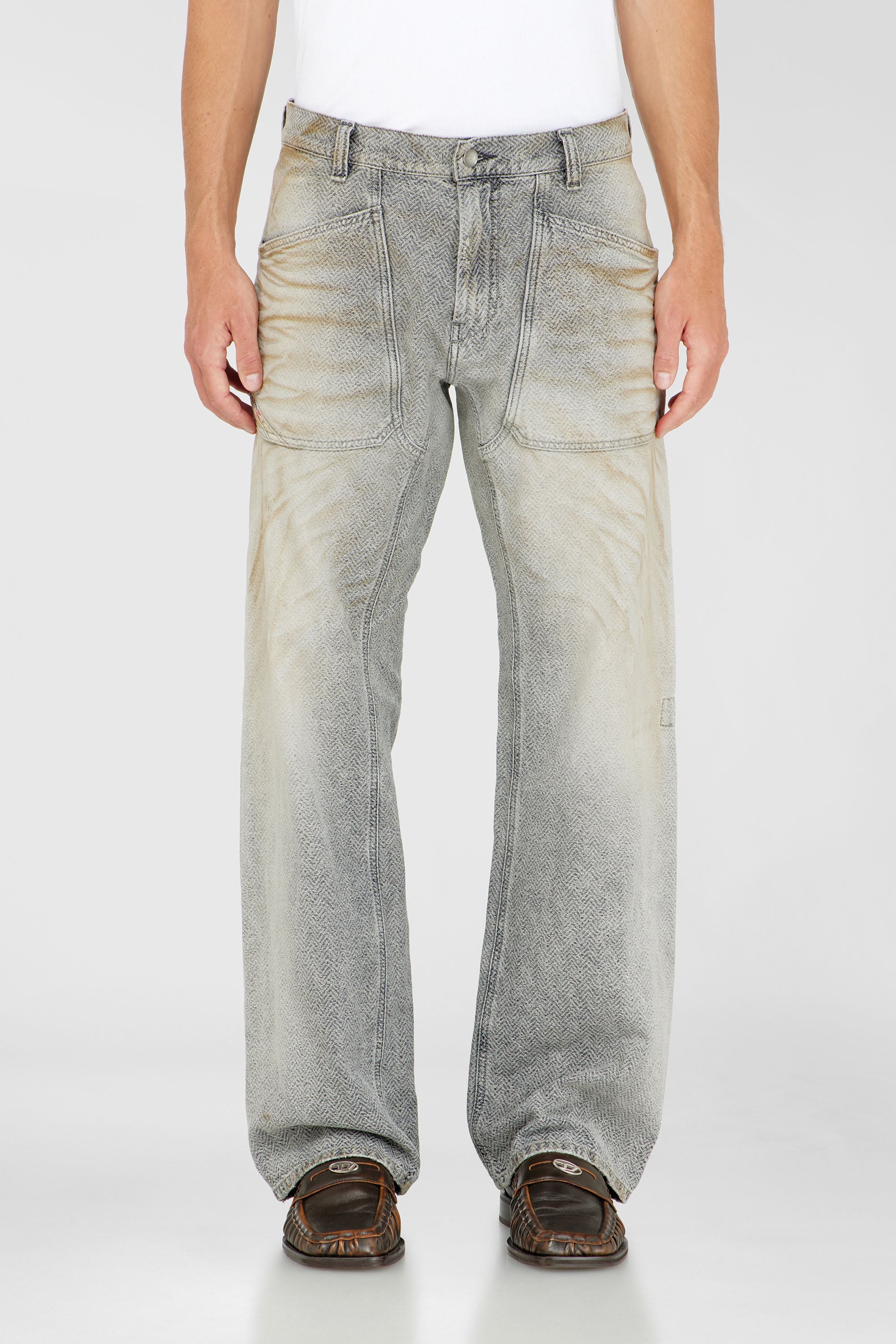 Diesel - Relaxed Jeans D-Zeta 09Q11 Hombre, Gris - 1
