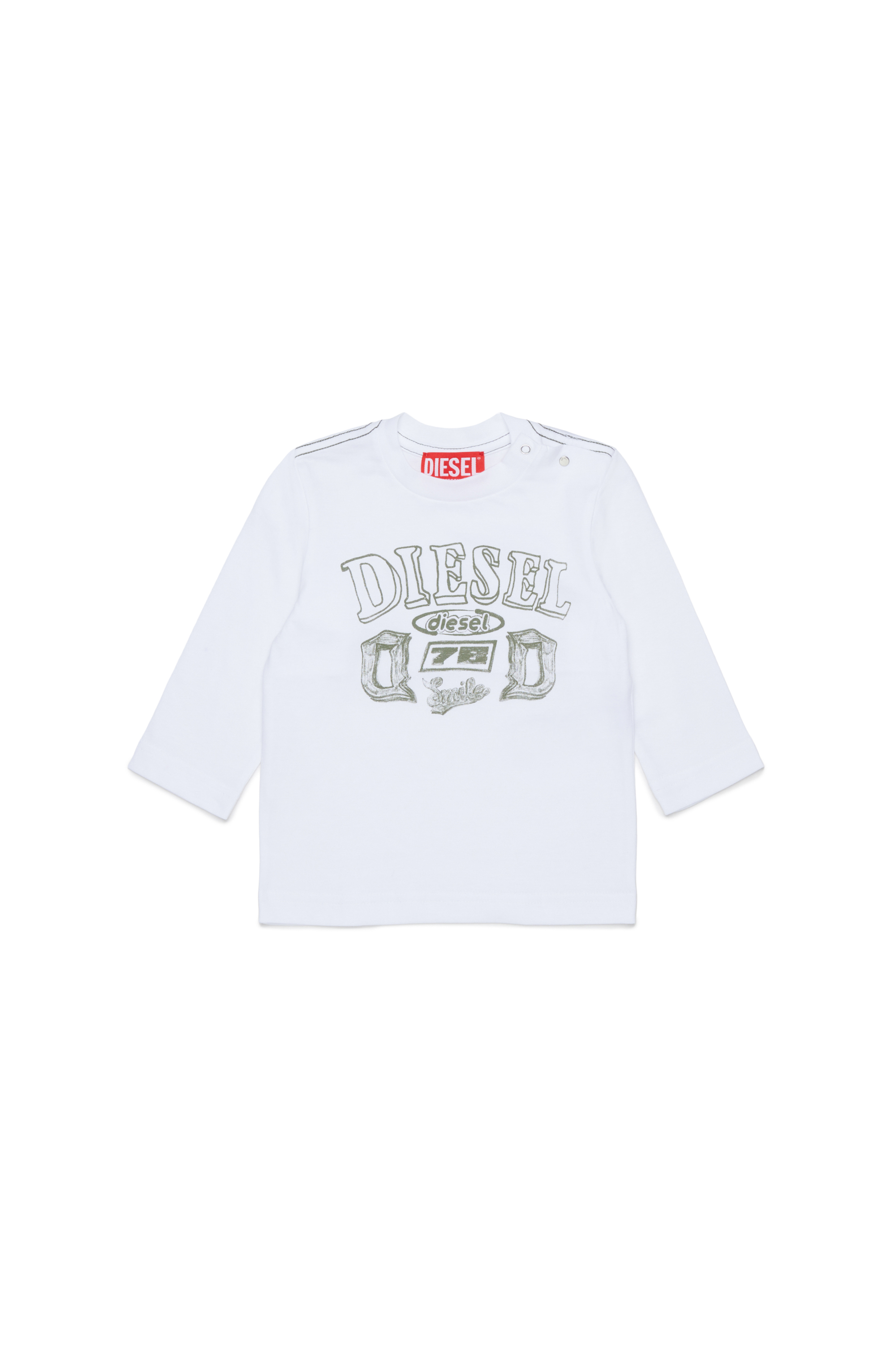 Diesel - TBANB, Camiseta de manga larga con estampado de logo Hombre in Blanco - 1