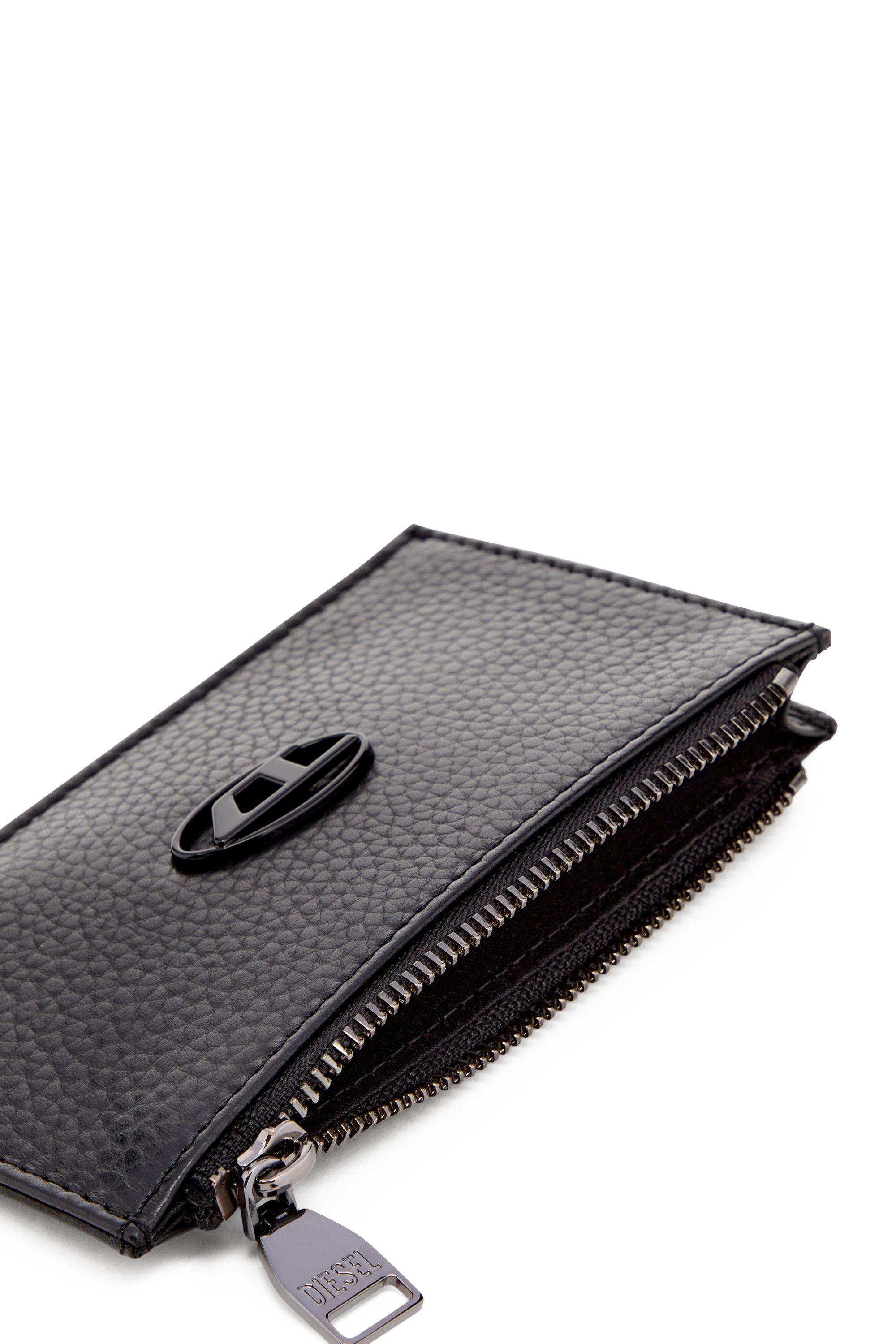 Diesel - HISSU EVO CARD HOLDER III, Flat card holder in grainy leather Hombre in Negro - 3