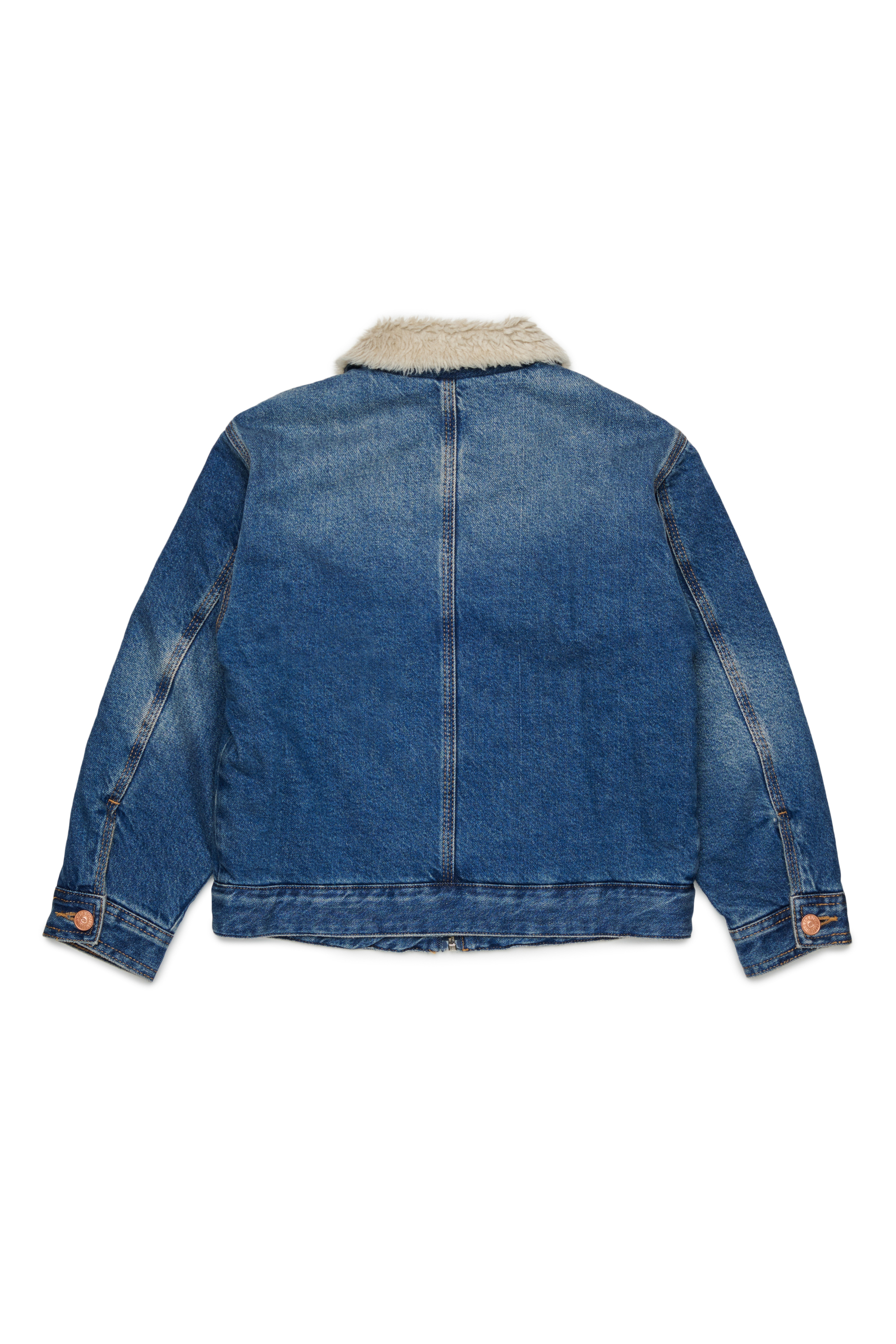 Diesel - JOMOX-FUR, Chaqueta vaquera con cuello de borreguito Hombre in Azul marino - 2