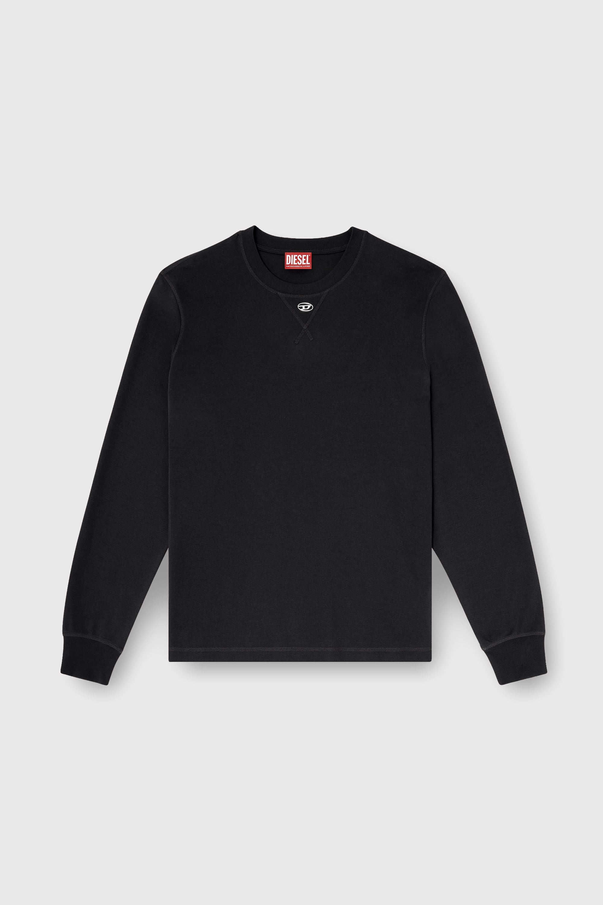 Diesel - T-MADJUST-LS-TR, Camiseta de manga larga de algod&oacute;n con Oval D Hombre in Gris - 2