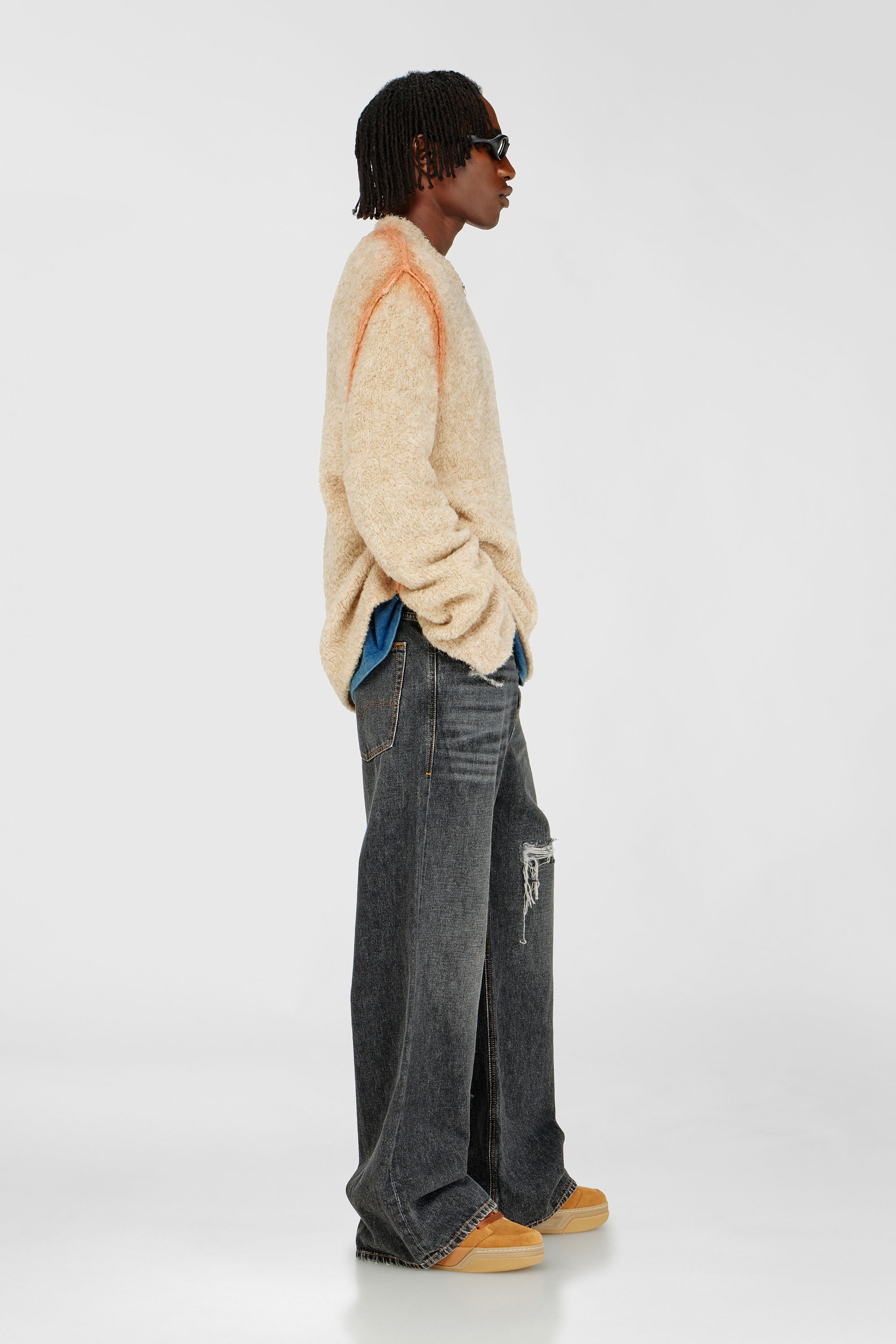 Diesel - Relaxed Jeans D-Rise 007DN Hombre, Negro/Gris oscuro - 2