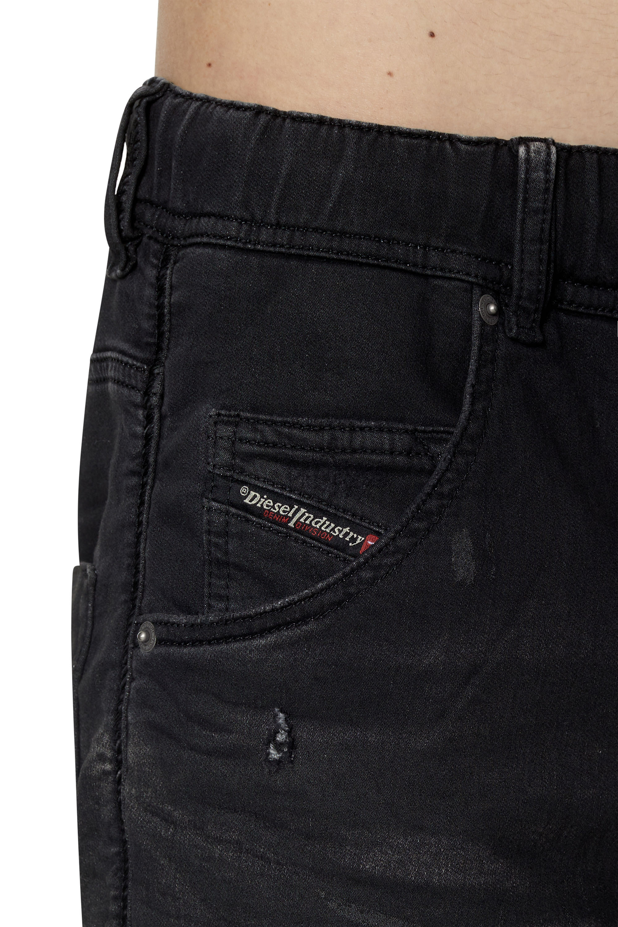 Diesel - Krooley JoggJeans® 09E12 Tapered, Negro/Gris oscuro - Image 3