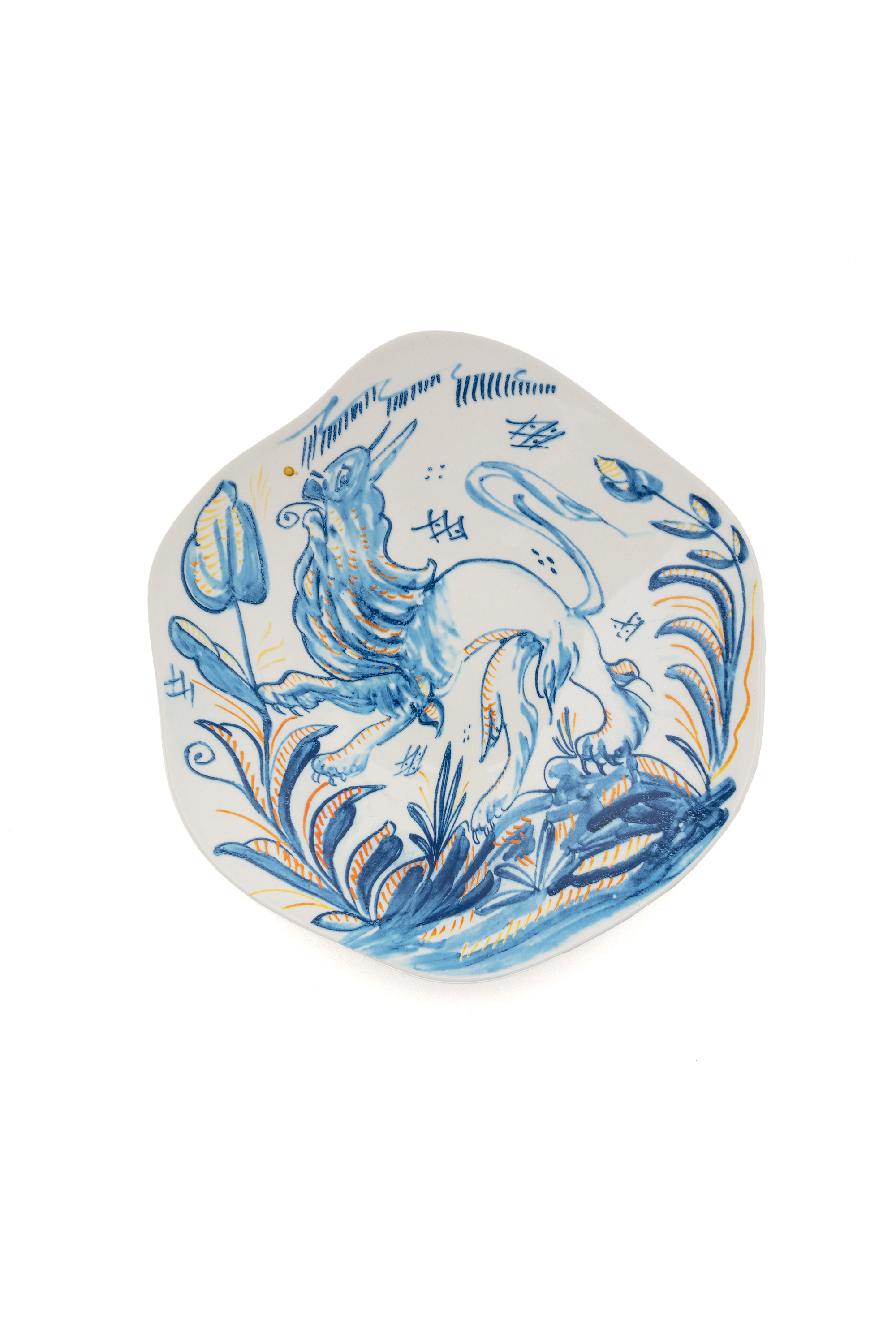 Diesel - 11225 SOUP PLATE IN PORCELAIN "CLASSIC O, Blanco/Azul marino - Image 1