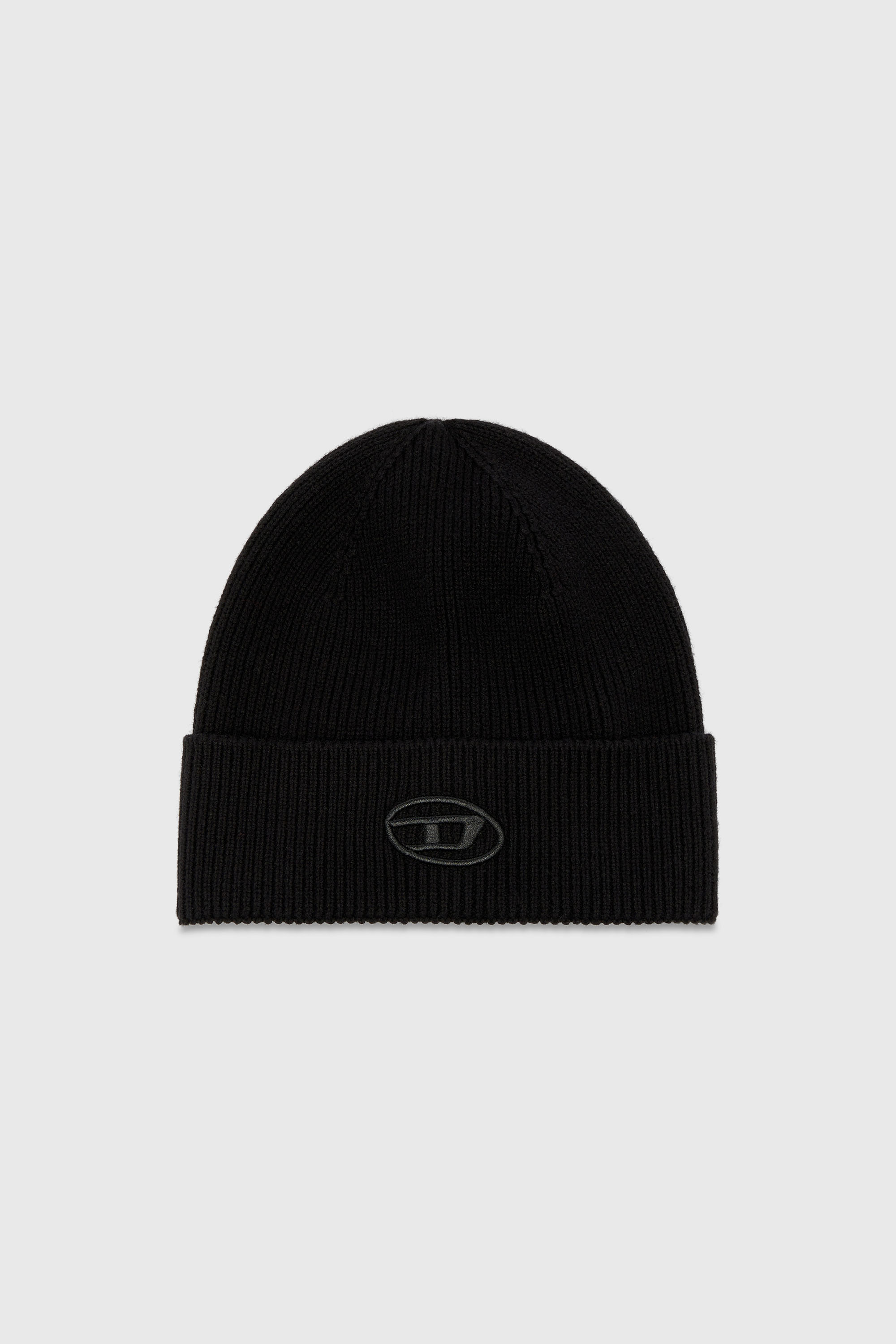 Diesel - K-CODER-FULLY B, Gorro en canal&eacute; con la D bordada Unisex in Negro - 1