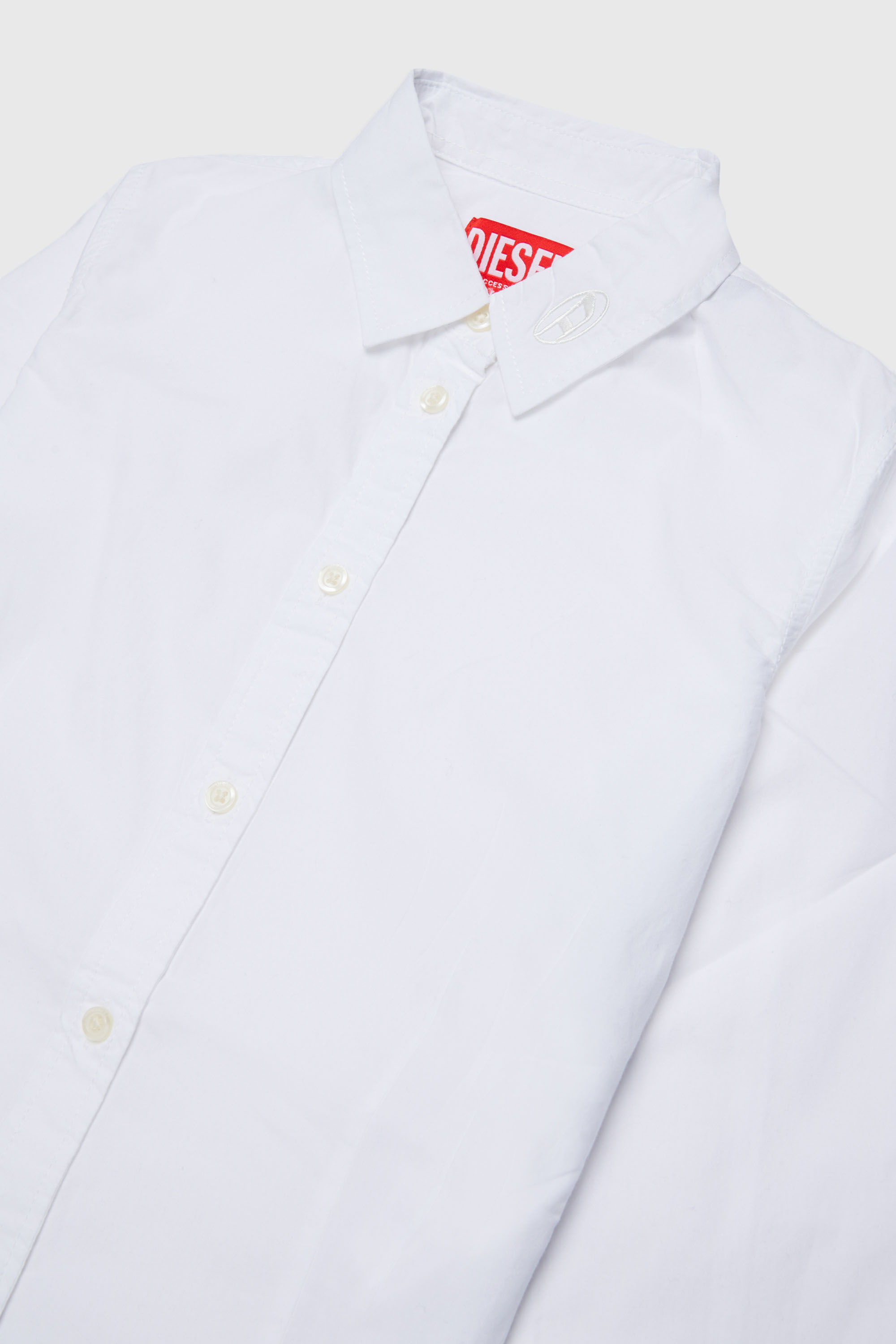 Diesel - CLAIRE, Camisa de algod&oacute;n con cuello Oval D Mujer in Blanco - 3