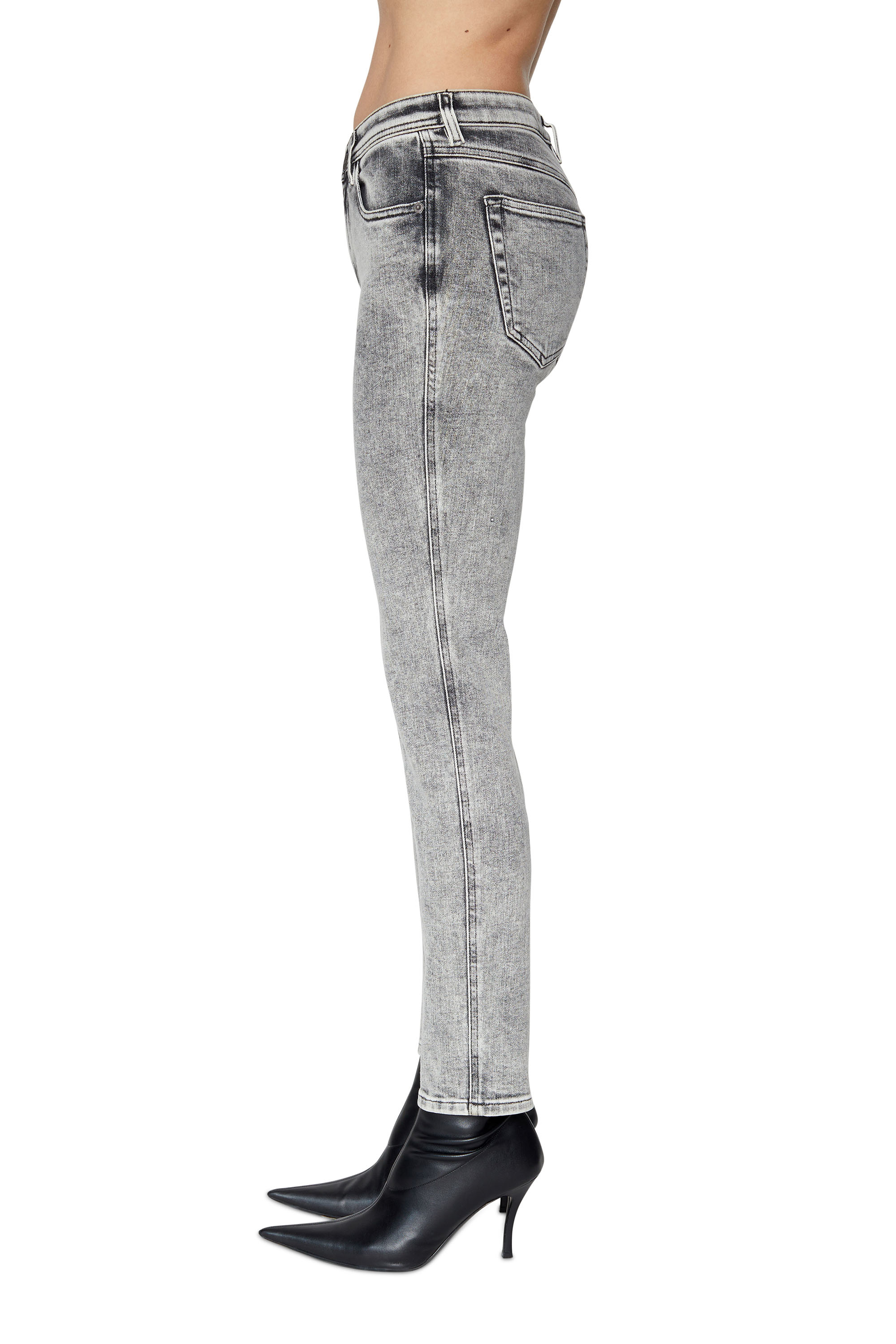 Diesel - 2015 BABHILA 09D89 Skinny Jeans, Gris Claro - Image 4
