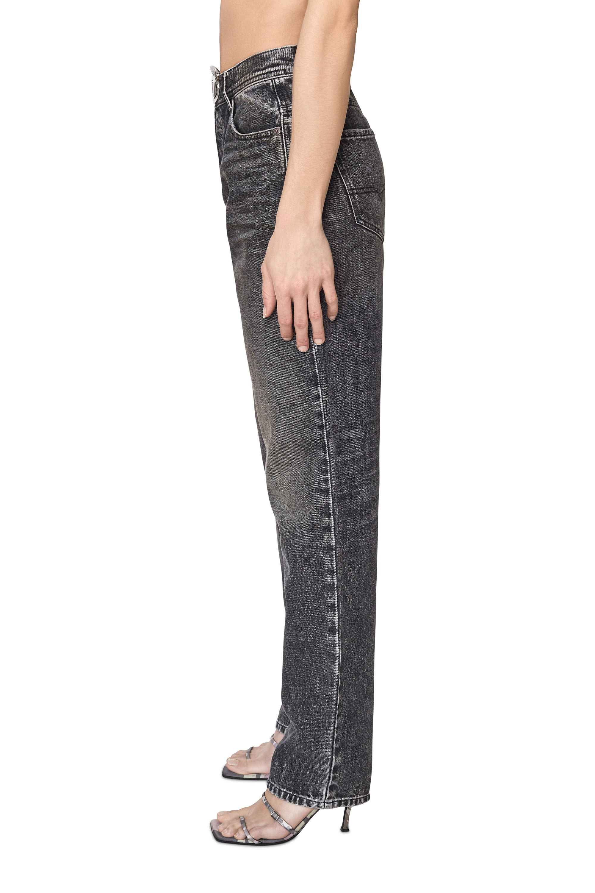 Diesel - 1956 D-TULIP 007A8 Straight Jeans, Negro/Gris oscuro - Image 4