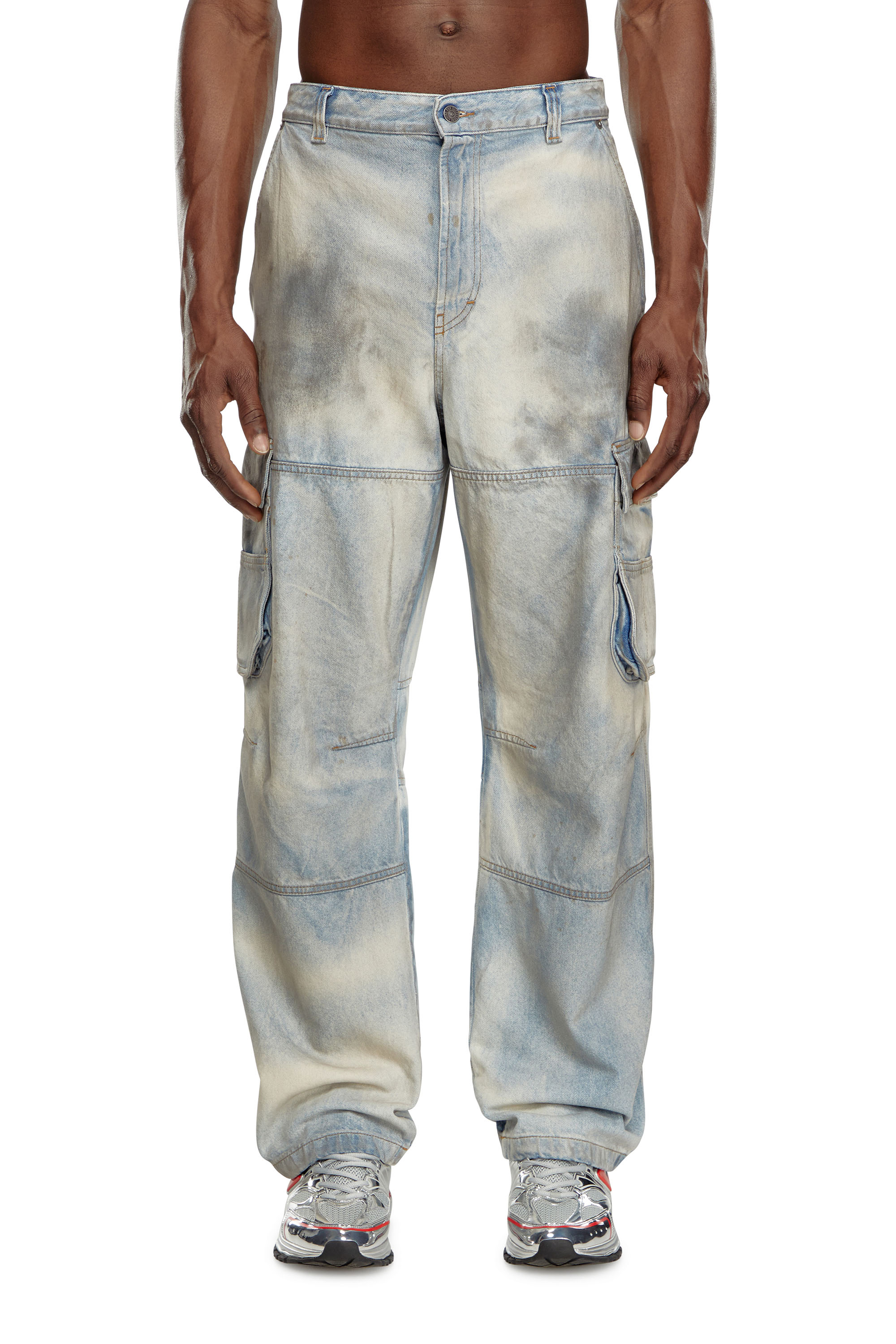Diesel - Relaxed Jeans D-Fish 0CBDJ Hombre, Azul Claro - 2