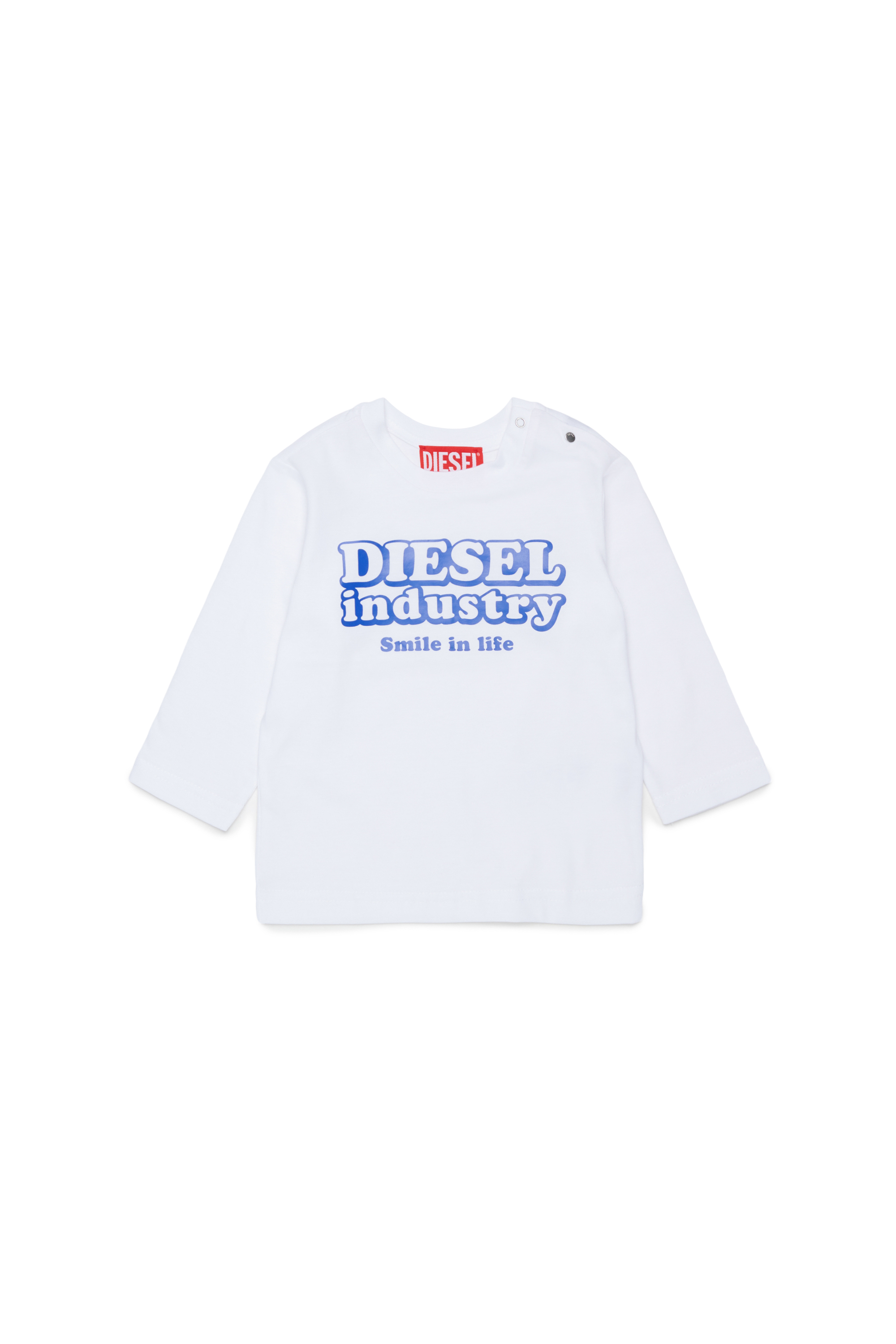 Diesel - TLODIMB, Camiseta de manga larga con estampado Diesel Industry Hombre in Blanco - 1