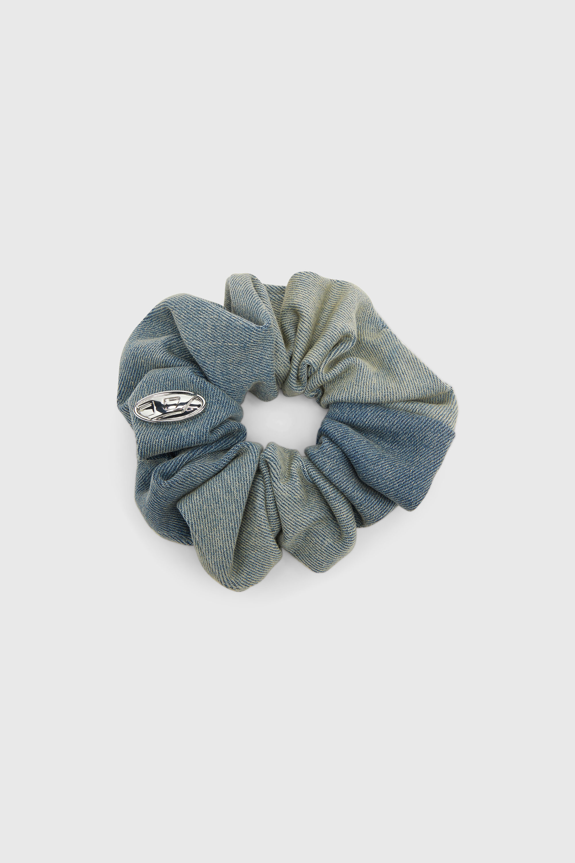 Diesel - BANGLE SCRUNCHIE, Coletero en denim solarizado Mujer in Azul marino - 1