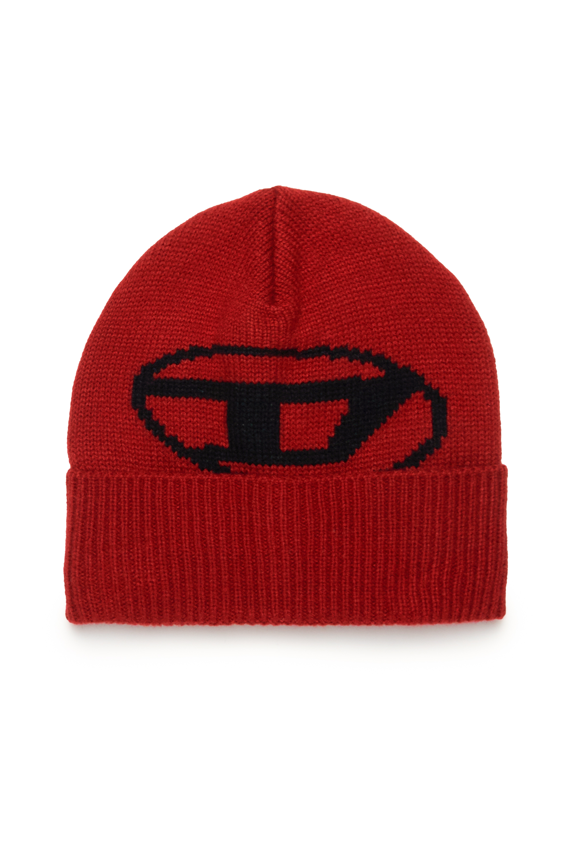 Diesel - FDINLAY, Gorro con logotipo Oval D Unisex in Rojo - 1