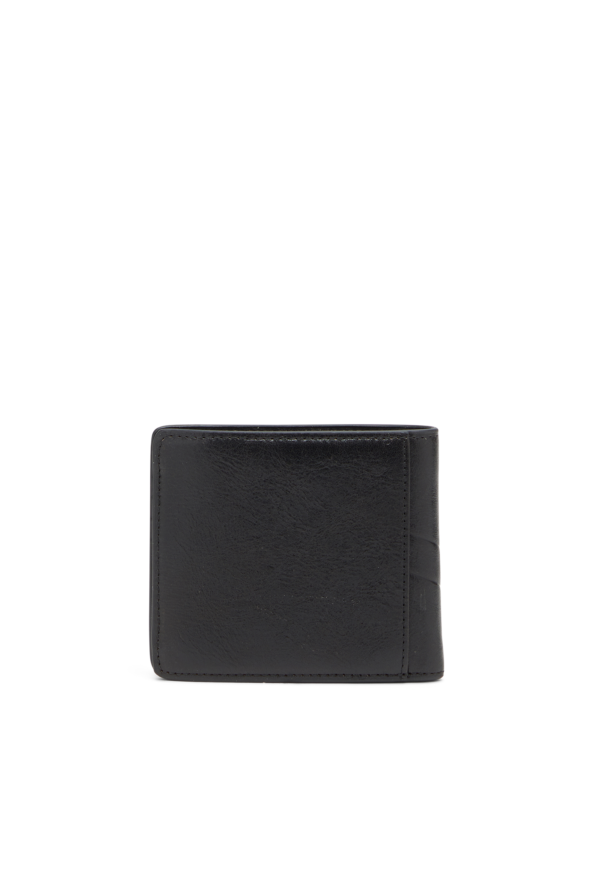 Diesel - FLAG-D BI-FOLD COIN S 3D, Billetera de cuero con logo en relieve. Hombre in Negro - 2