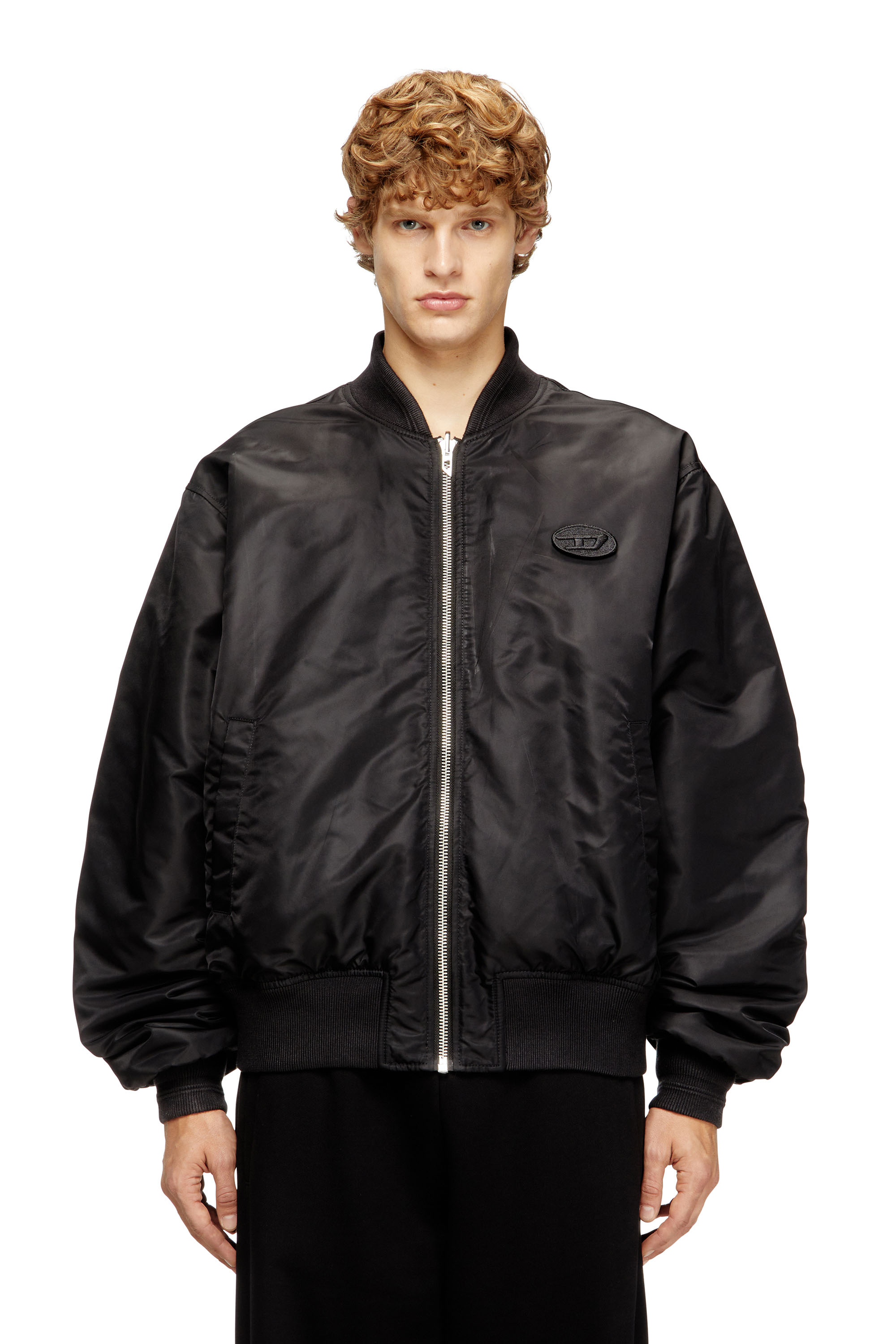 Diesel - W-TYPE-D1, Chaqueta bomber acolchada con bordado Oval D Hombre in Negro - 1