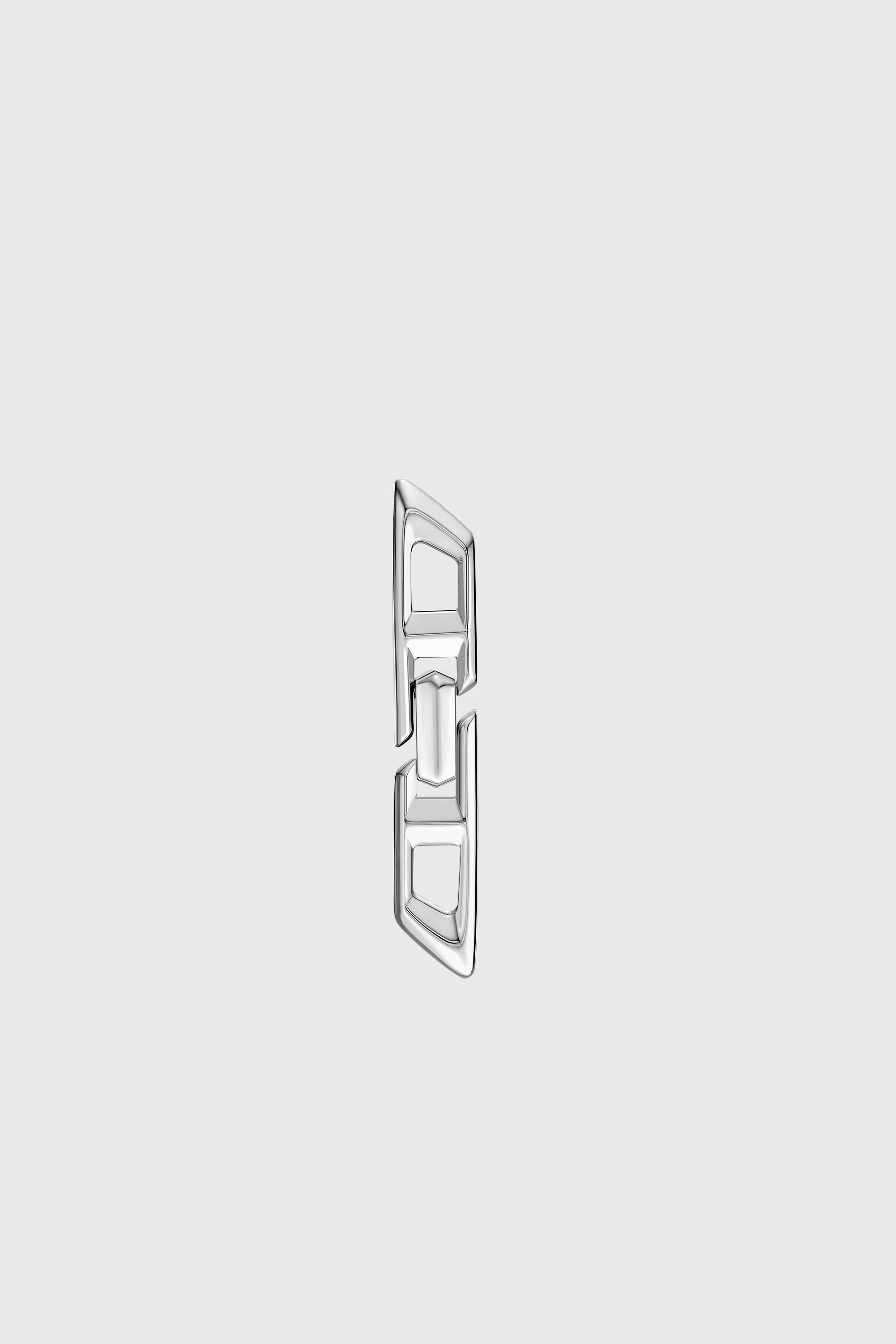 Diesel - DL1348040 STERLING SILVER JEWEL, Pendiente de plata esterlina con el logotipo D Unisex in Plateado - 1