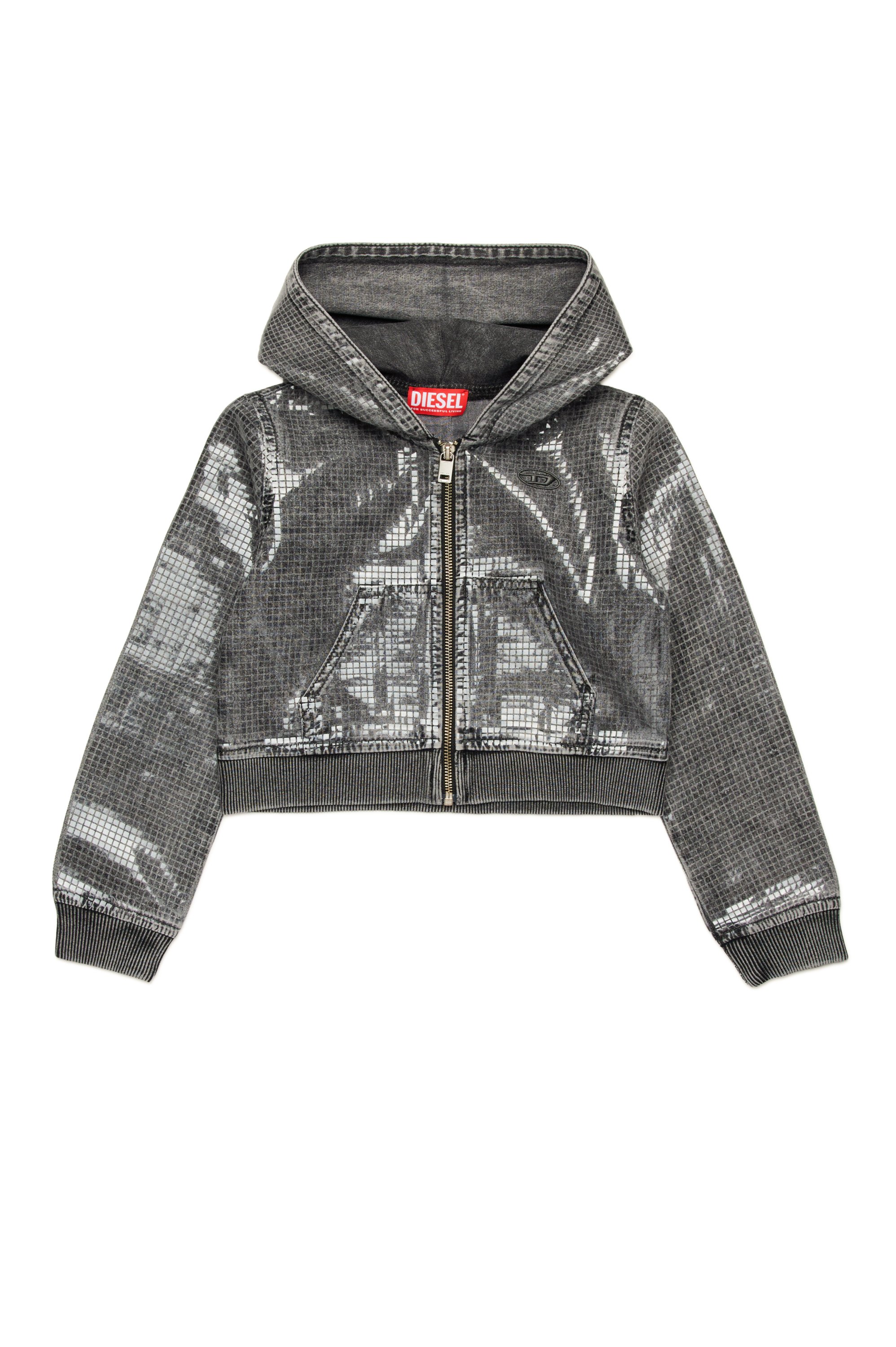 Diesel - SDENNY, Sudadera con capucha efecto lentejuelas Mujer in Negro - 1