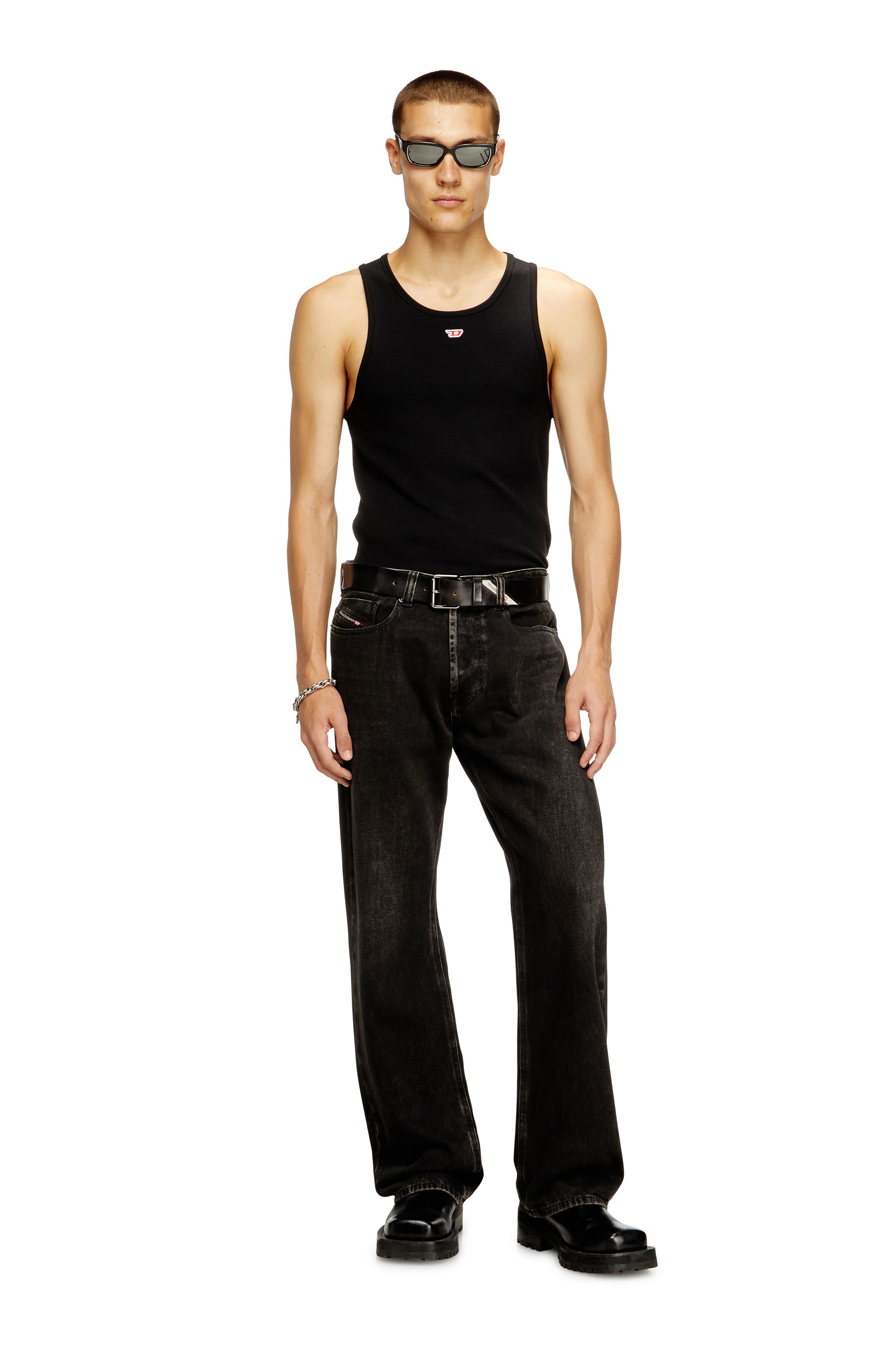 Diesel - T-LIFTY-D, Camiseta sin mangas con mini parche con el logotipo D Hombre in Negro - 2