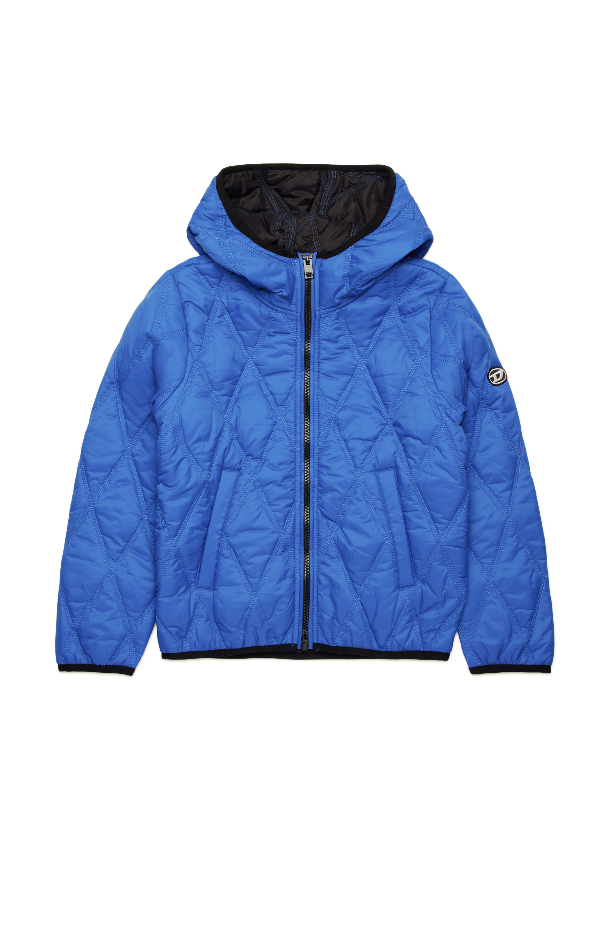 Diesel - JFOSSIRLS, Unisex's Light hooded quilted jacket in Blue - 1