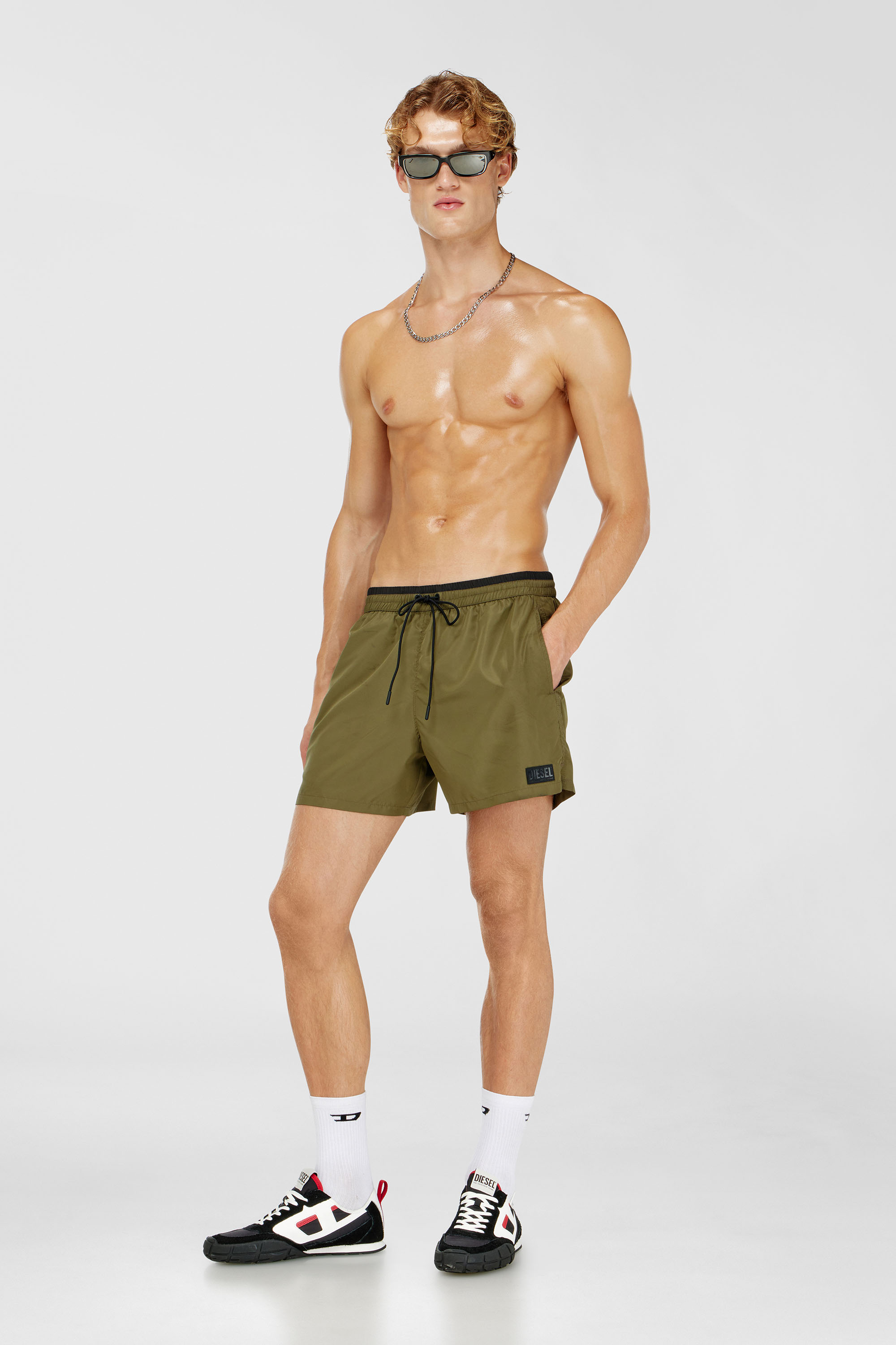 Diesel - JOEL-37-D-CORE, Ba&ntilde;ador con cintura de color contrastante Hombre in Verde - 1