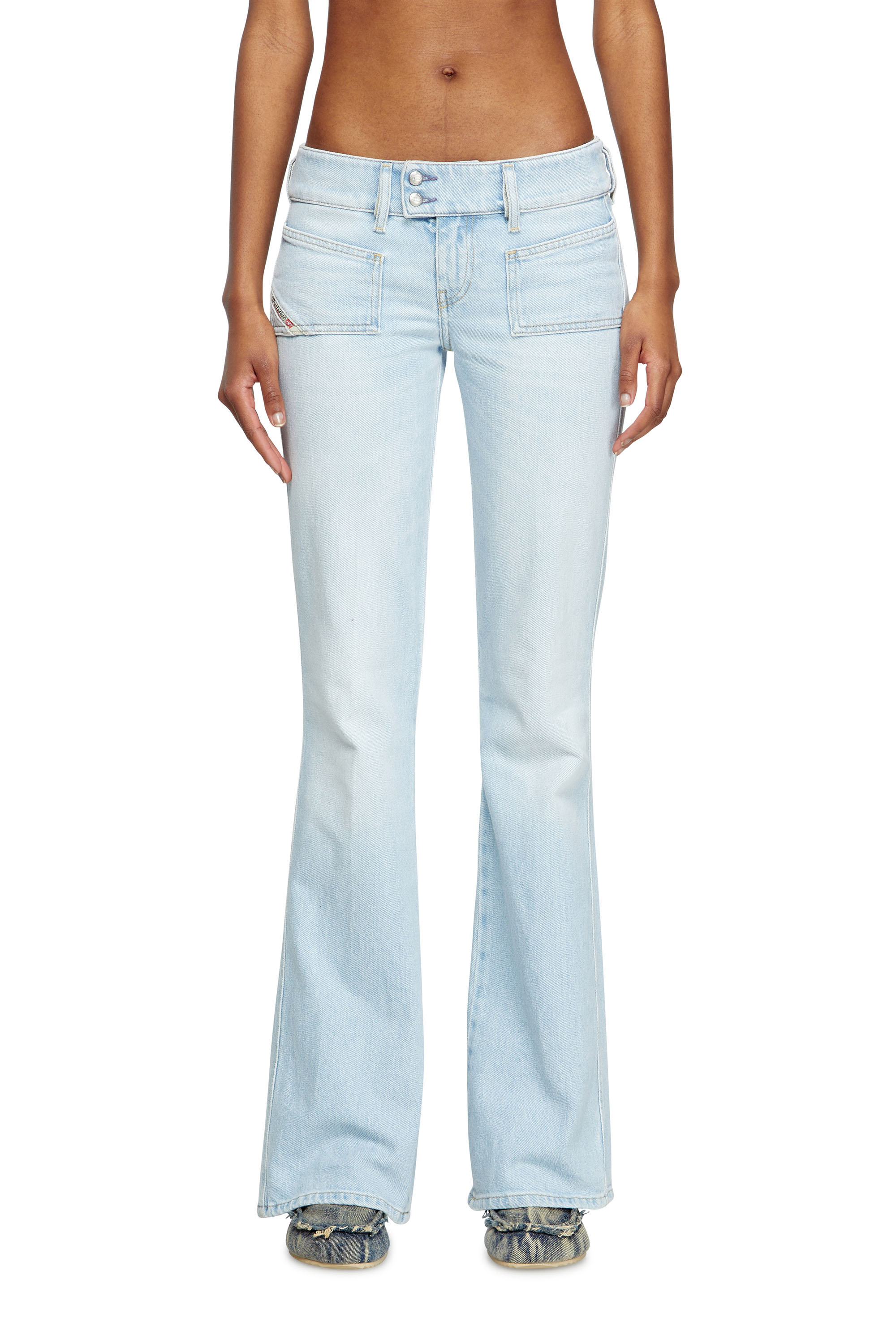 Diesel - Bootcut Jeans D-Hush 09M11 Mujer, Azul Claro - 1