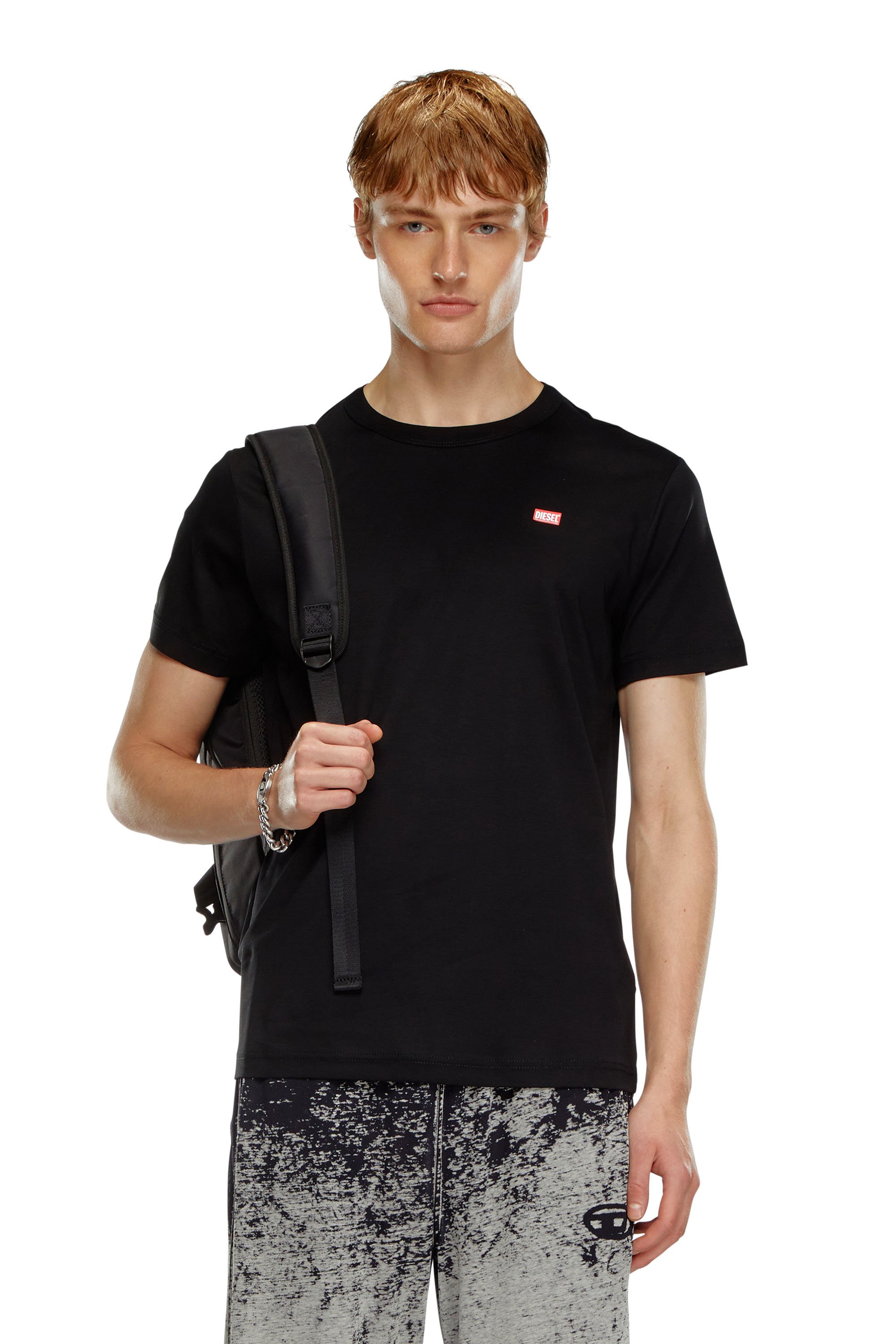 Diesel - T-MIEGOR-K77, Camiseta de algodón mercerizado Hombre in Negro - 1