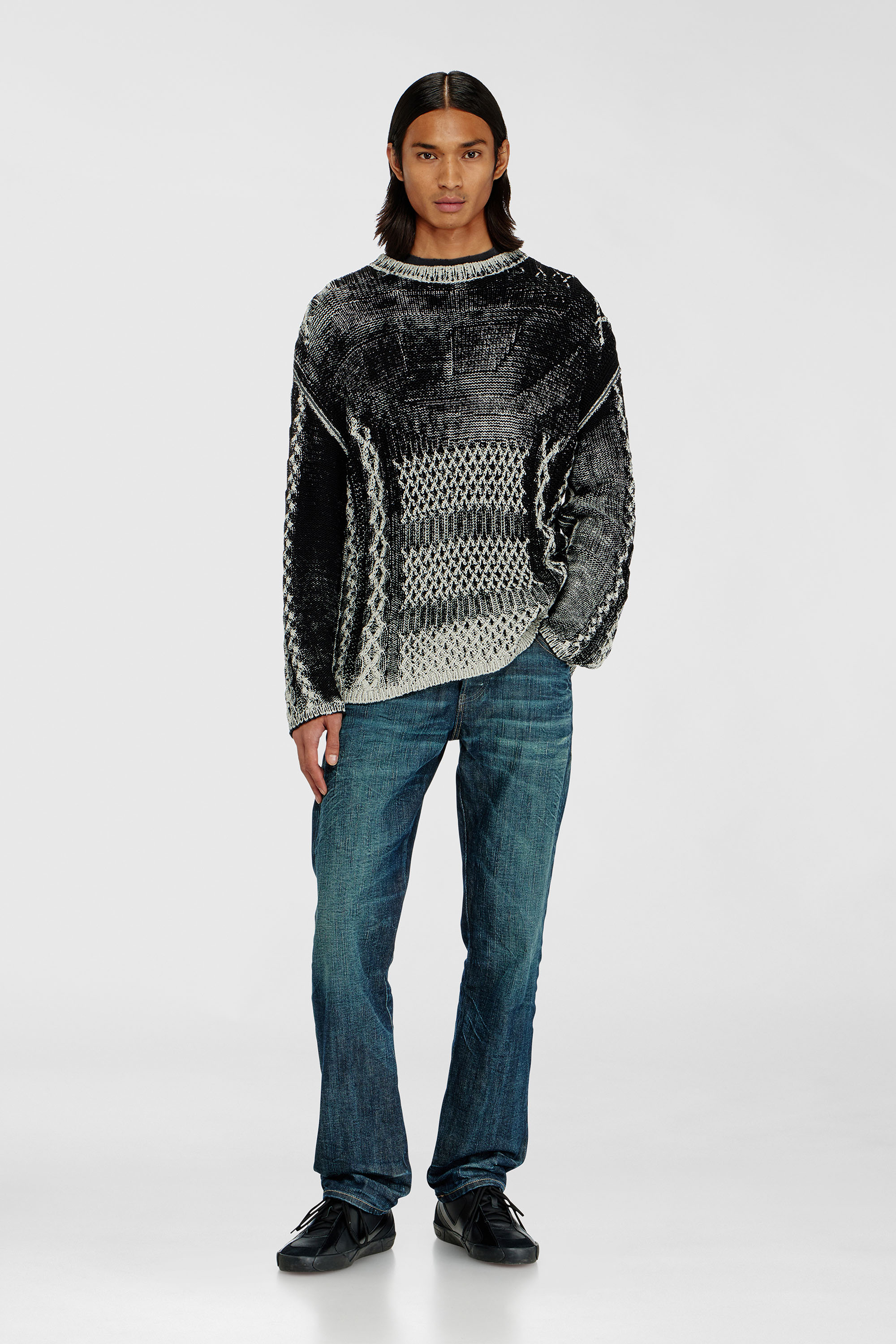 Diesel - K-MIONE, Jersey de punto trenzado tratado Hombre in Multicolor - 2