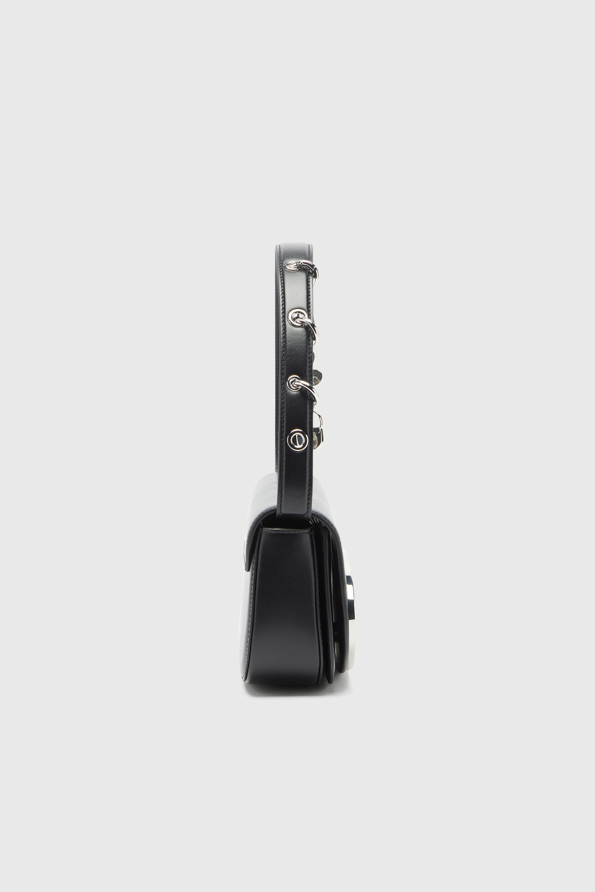 Diesel - 1DR, 1DR -Bolso de hombro de piel ic&oacute;nico con charms en el asa Mujer in Negro - 4