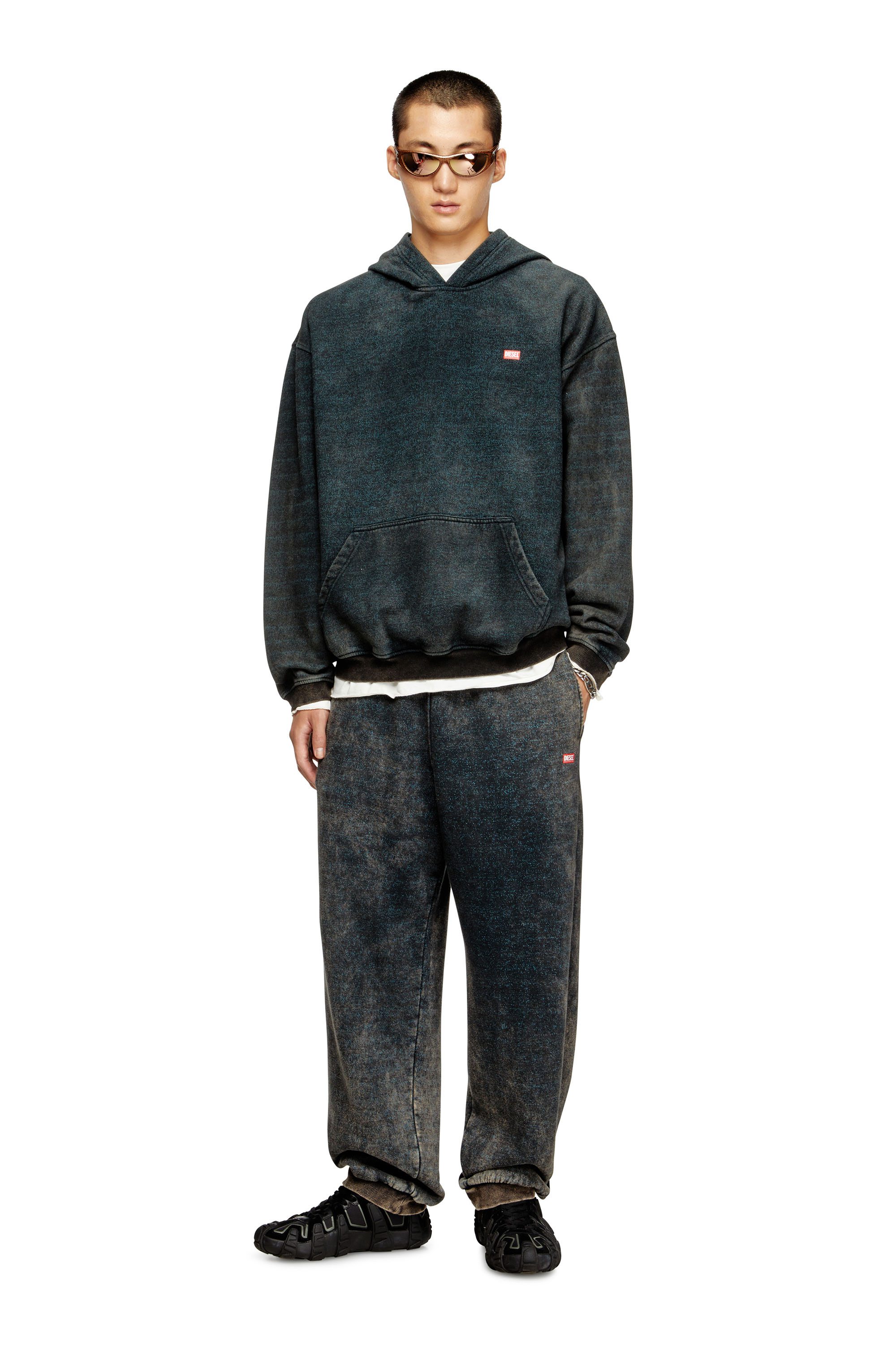 Diesel - S-KAI, Sudadera con capucha de algodón con bolsillo tipo canguro Hombre in Multicolor - 2