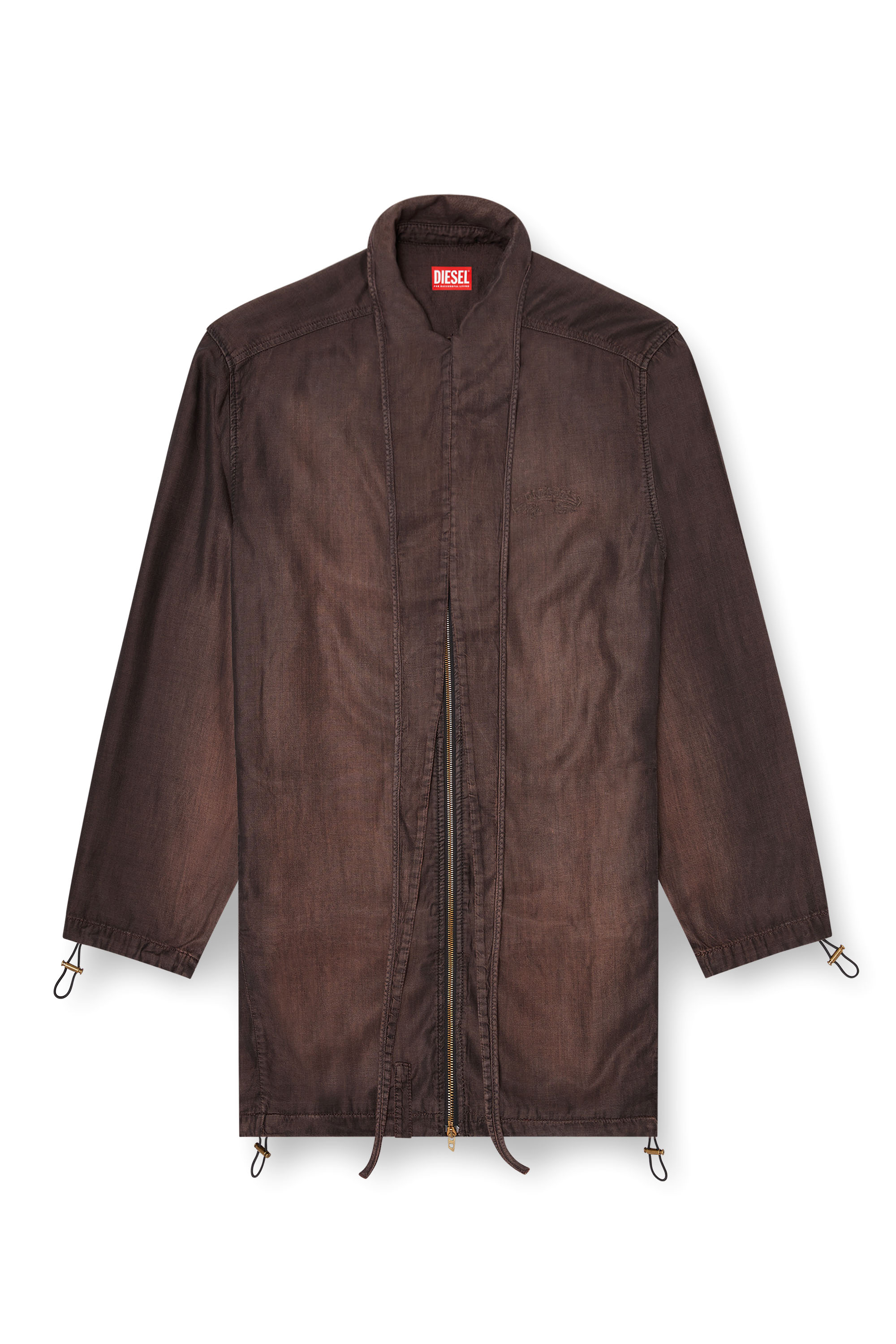 Diesel - DE-TROIT-S, Chaqueta ligera de denim fluido recubierto Mujer in Marr&oacute;n - 3