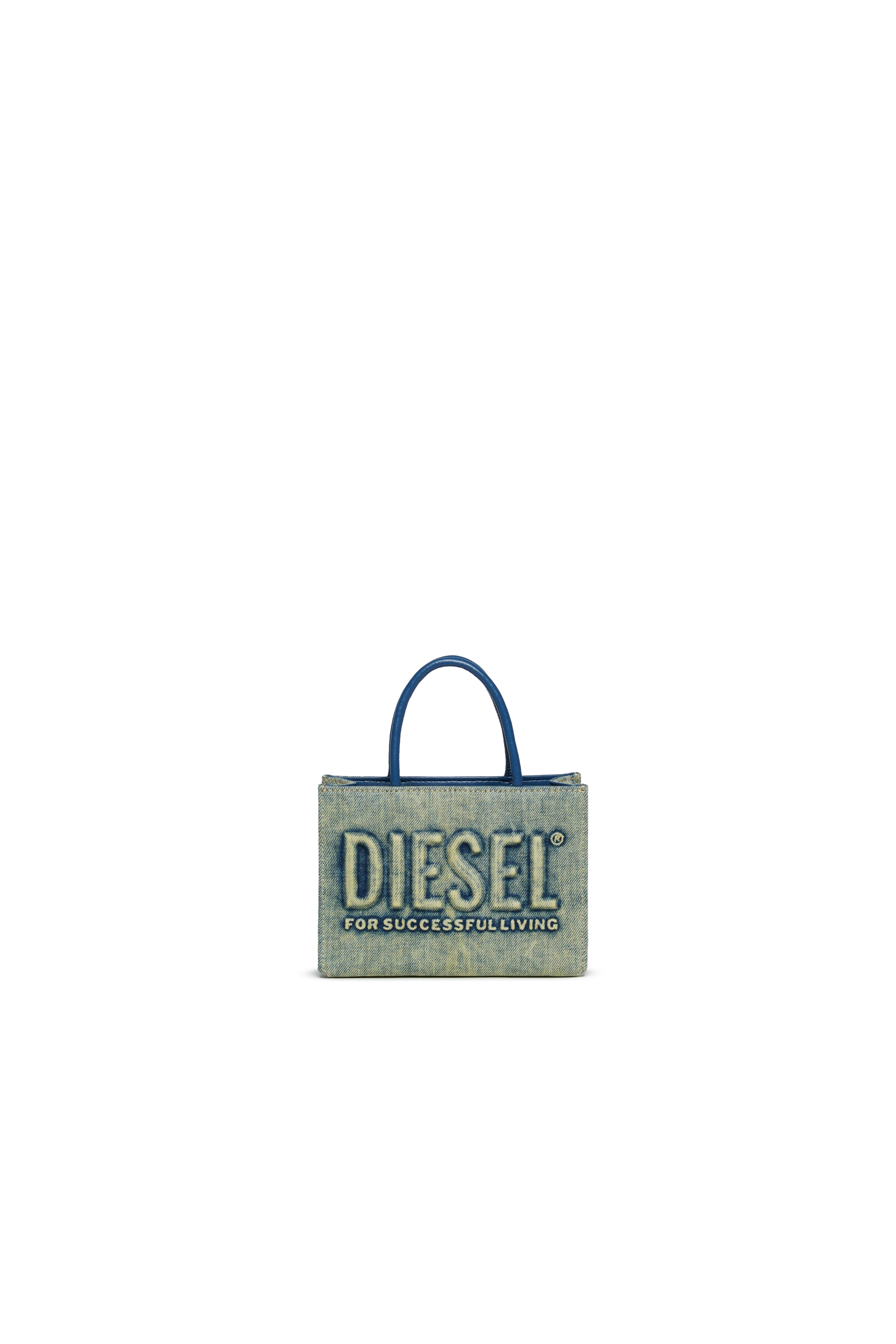 Diesel - DSL 3D MINI BAG, Dsl 3D - Bolso de mezclilla con correa desmontable Mujer in Azul marino - 1