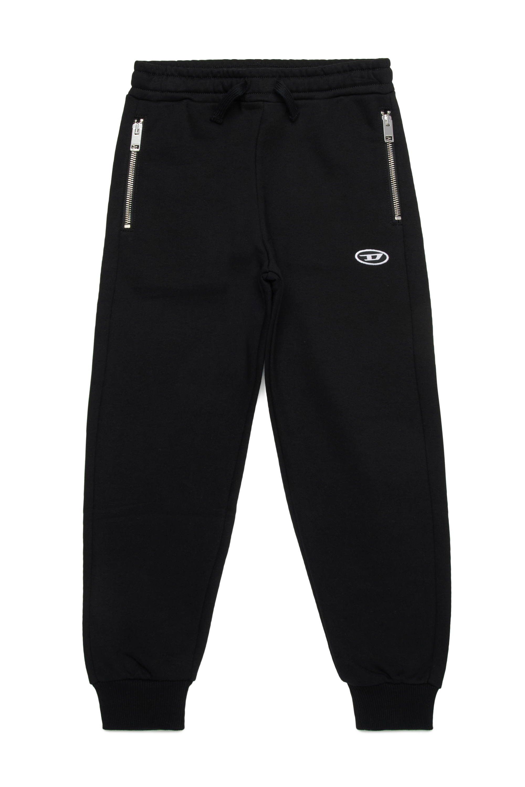 Diesel - PTARYDOVALZIPPJ, Pantalones deportivos con bolsillos con cremallera Hombre in Negro - 1