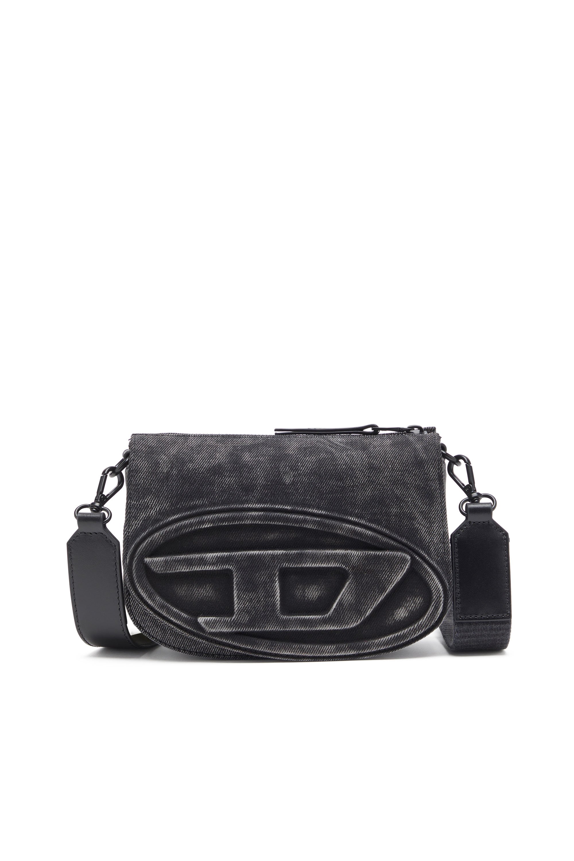 Diesel - 1DR CAMERA BAG, 1DR-Bolso tipo cámara de denim stonewashed Hombre in Negro - 1