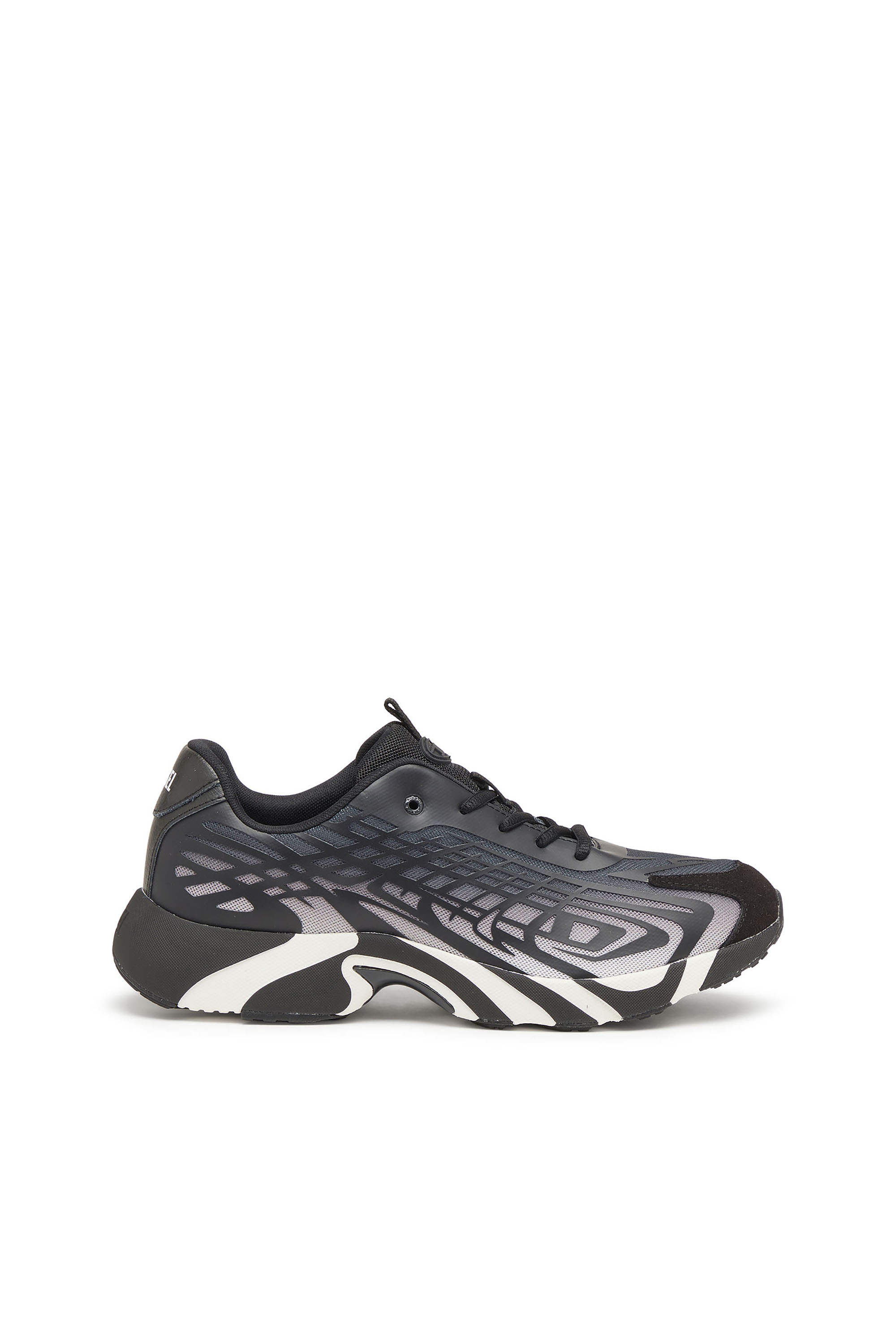 Diesel - S-D-VIT'S 500 LOW, D-Vit-Sneakers en malla degradada de rayas Hombre in Negro - 1
