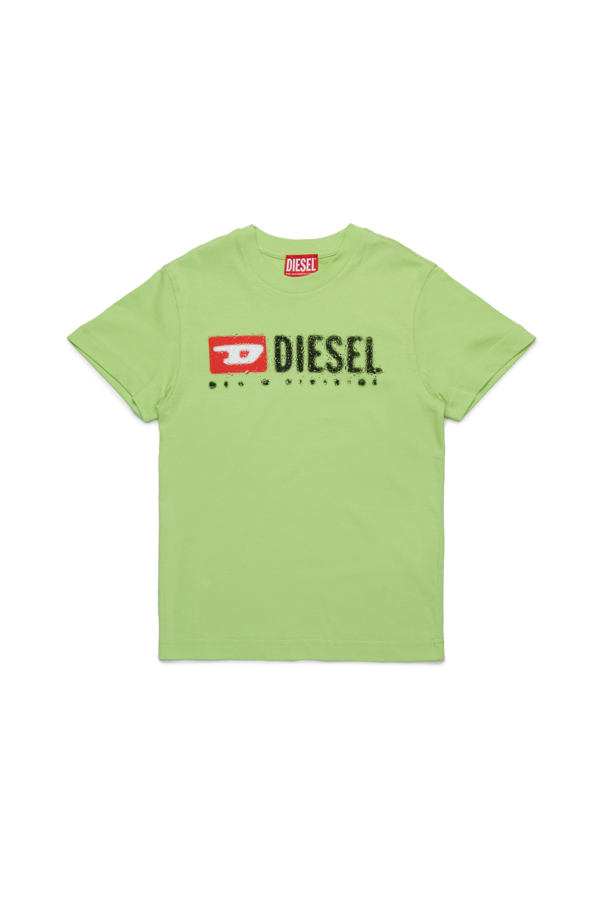 Diesel - TADJUSTK14, Camiseta de algodón con logo estampado Hombre in Verde - 1