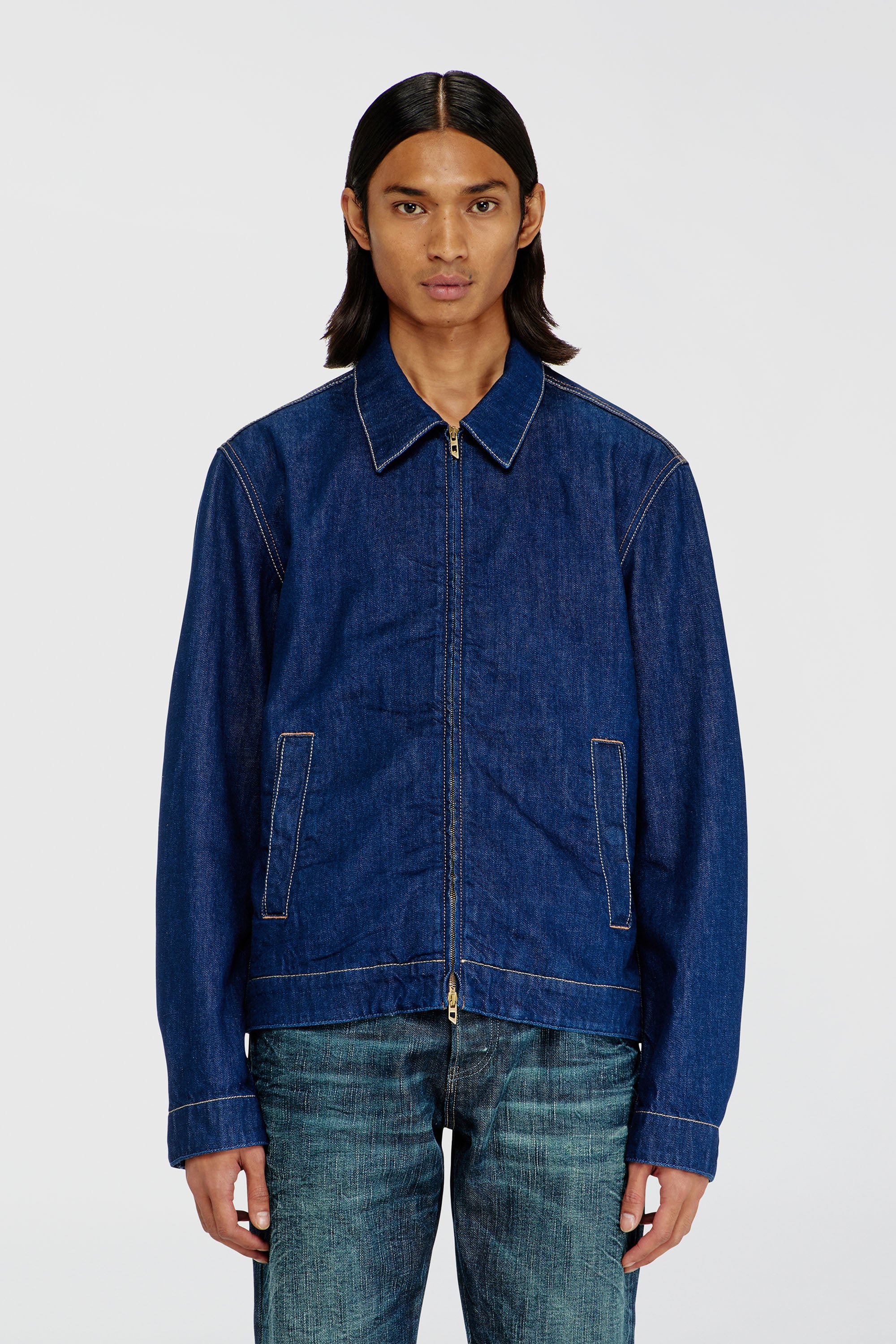 Diesel - D-ROHE, Coach jacket en rinse denim Hombre in Azul marino - 1