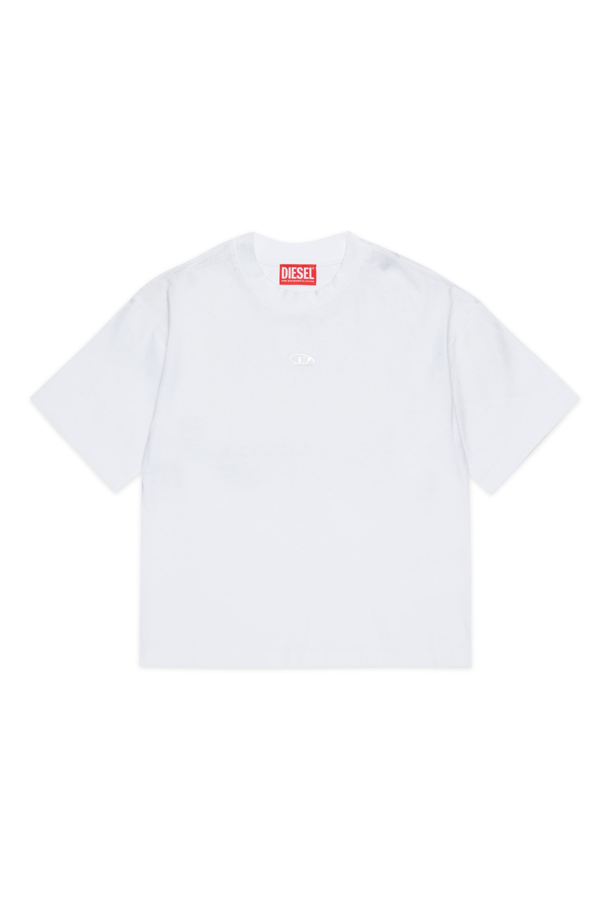 Diesel - TANORMYS2, Camiseta de algod&oacute;n con bordado tonal Oval D Mujer in Blanco - 1