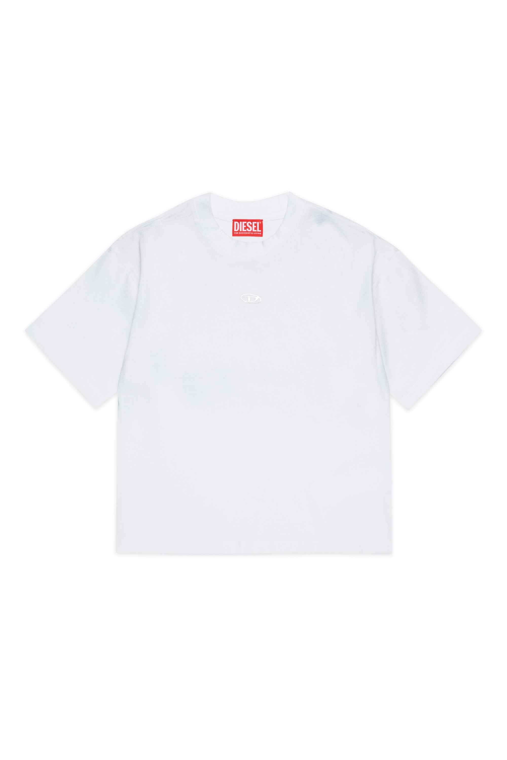 Diesel - TANORMYS2, Camiseta de algod&oacute;n con bordado tonal Oval D Mujer in Blanco - 1