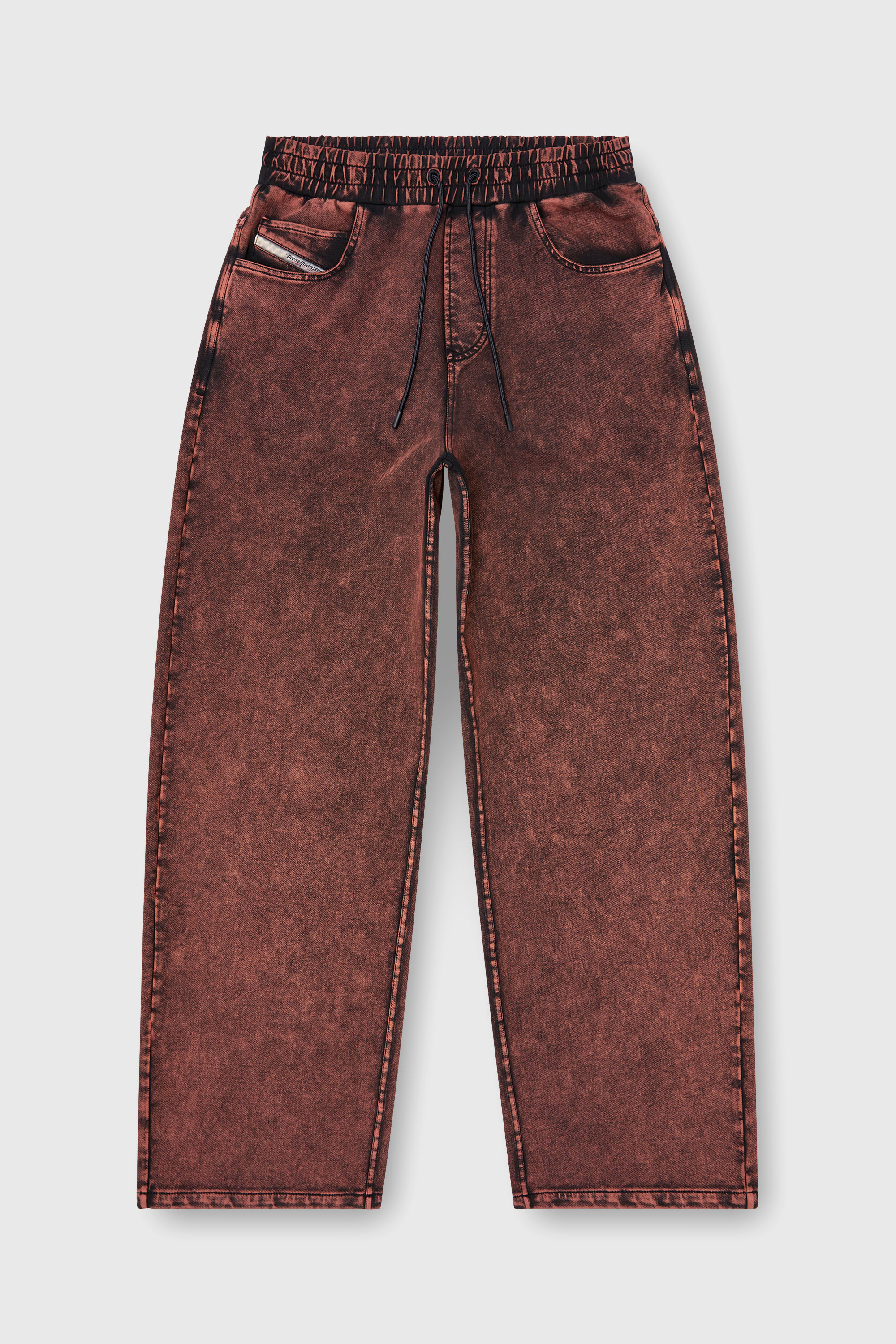 Diesel - P-STUK, Pantal&oacute;n de ch&aacute;ndal efecto denim Hombre in Rojo - 2