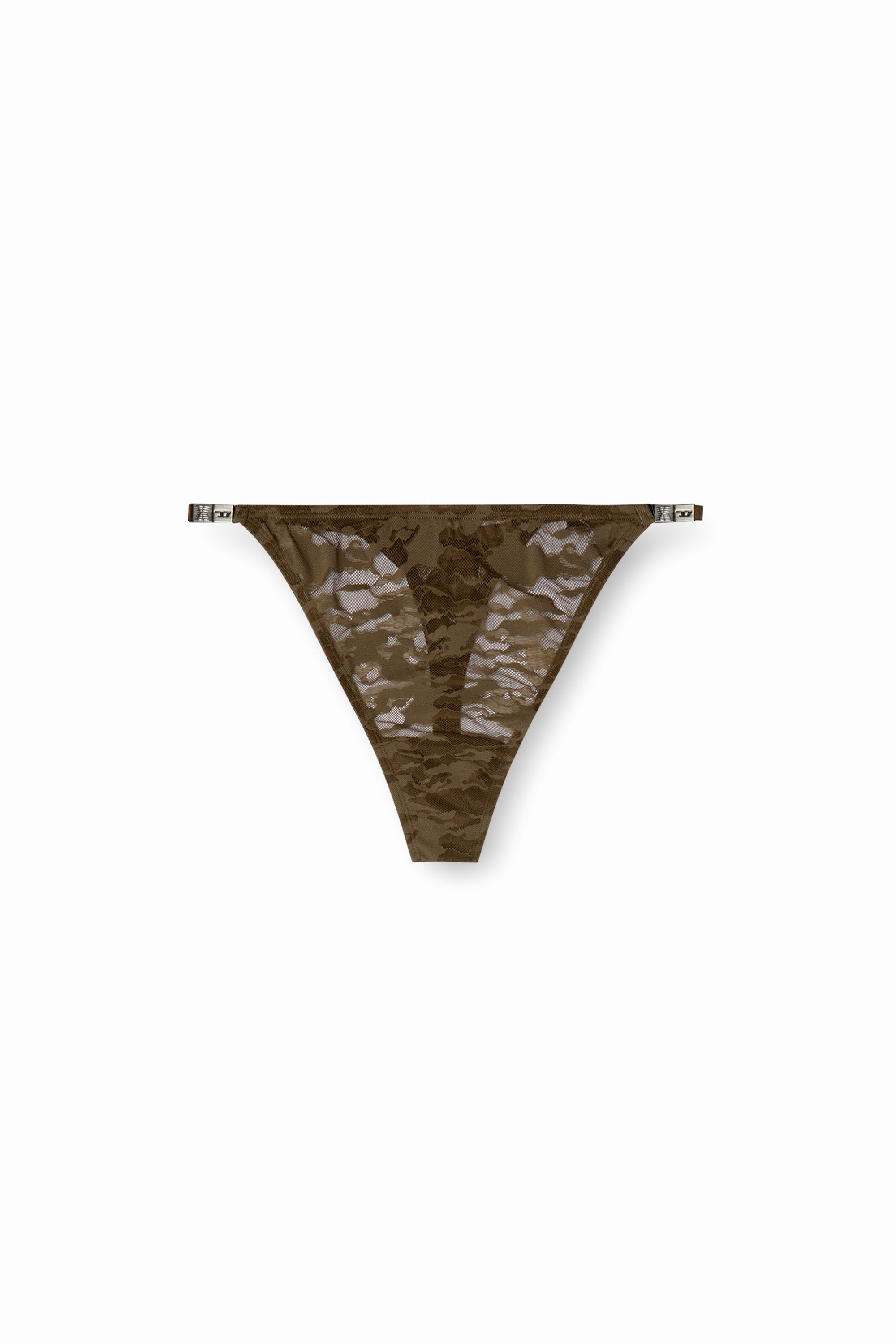 Diesel - C-CAMO-LACE-STRING-THONG, Tanga de encaje de camuflaje Mujer in Marrón - 4