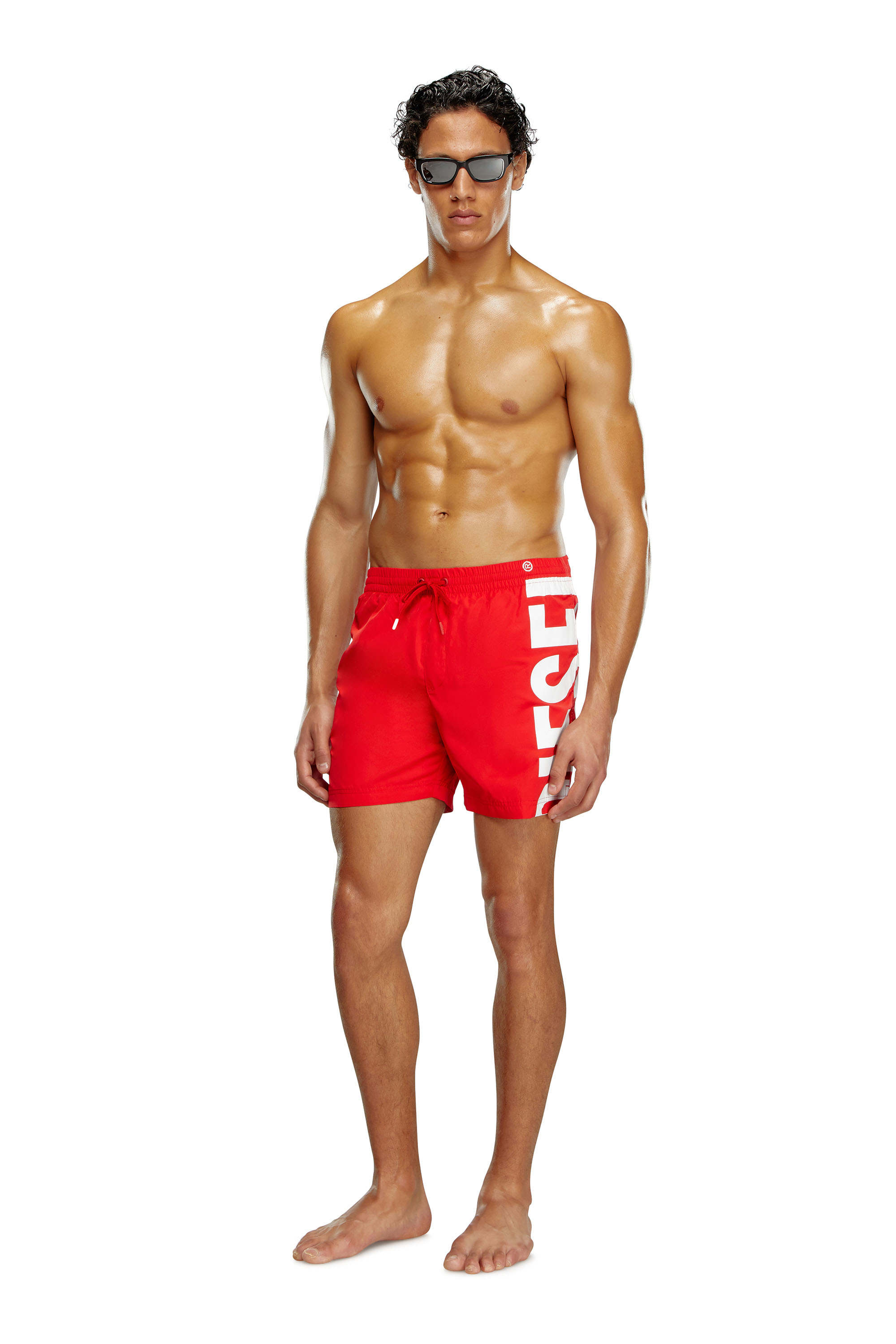 Diesel - BMBX-RIO-41, Boardshorts con estampado del logotipo en el lateral Hombre in Rojo - 2