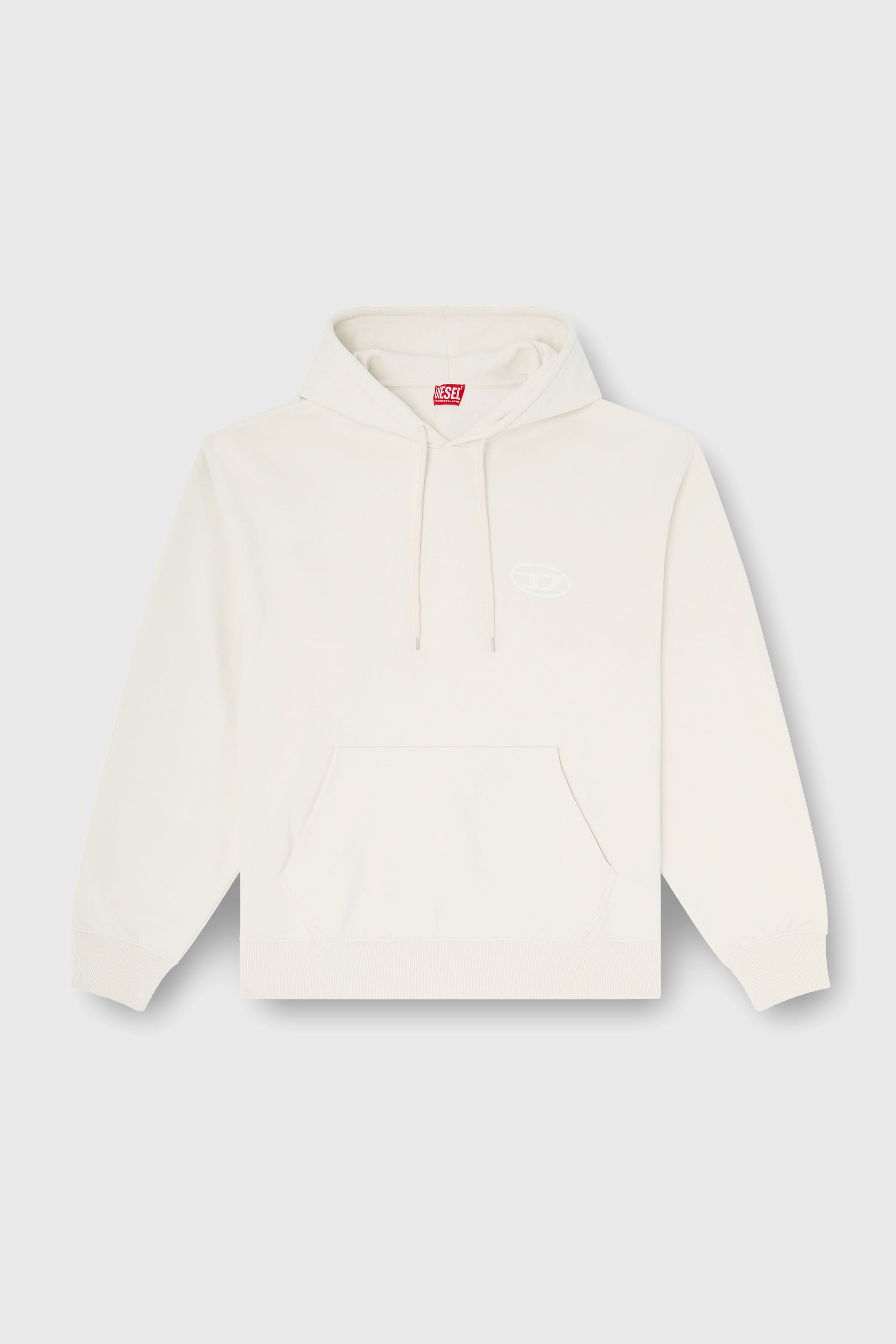 Diesel - S-LUK-H-T92, Sudadera con capucha de algod&oacute;n con bordado del logotipo Oval D tono sobre tono Hombre in Blanco - 2