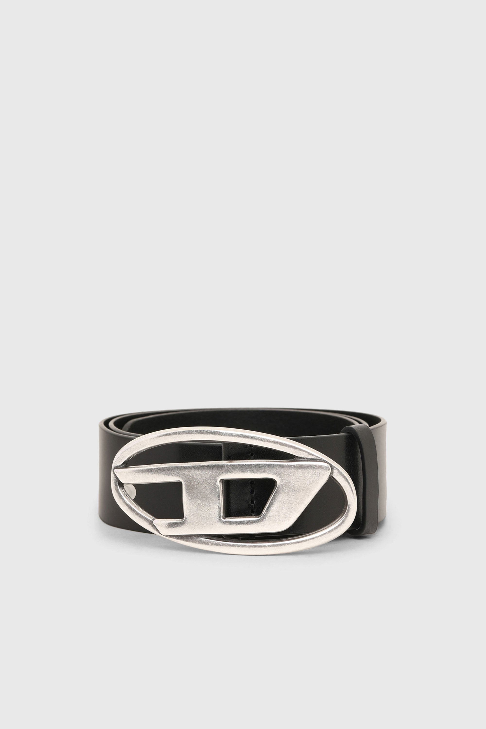 Diesel - B-1DR, Cintur&oacute;n 3.9 cm de piel con hebilla en D Hombre in Negro - 1