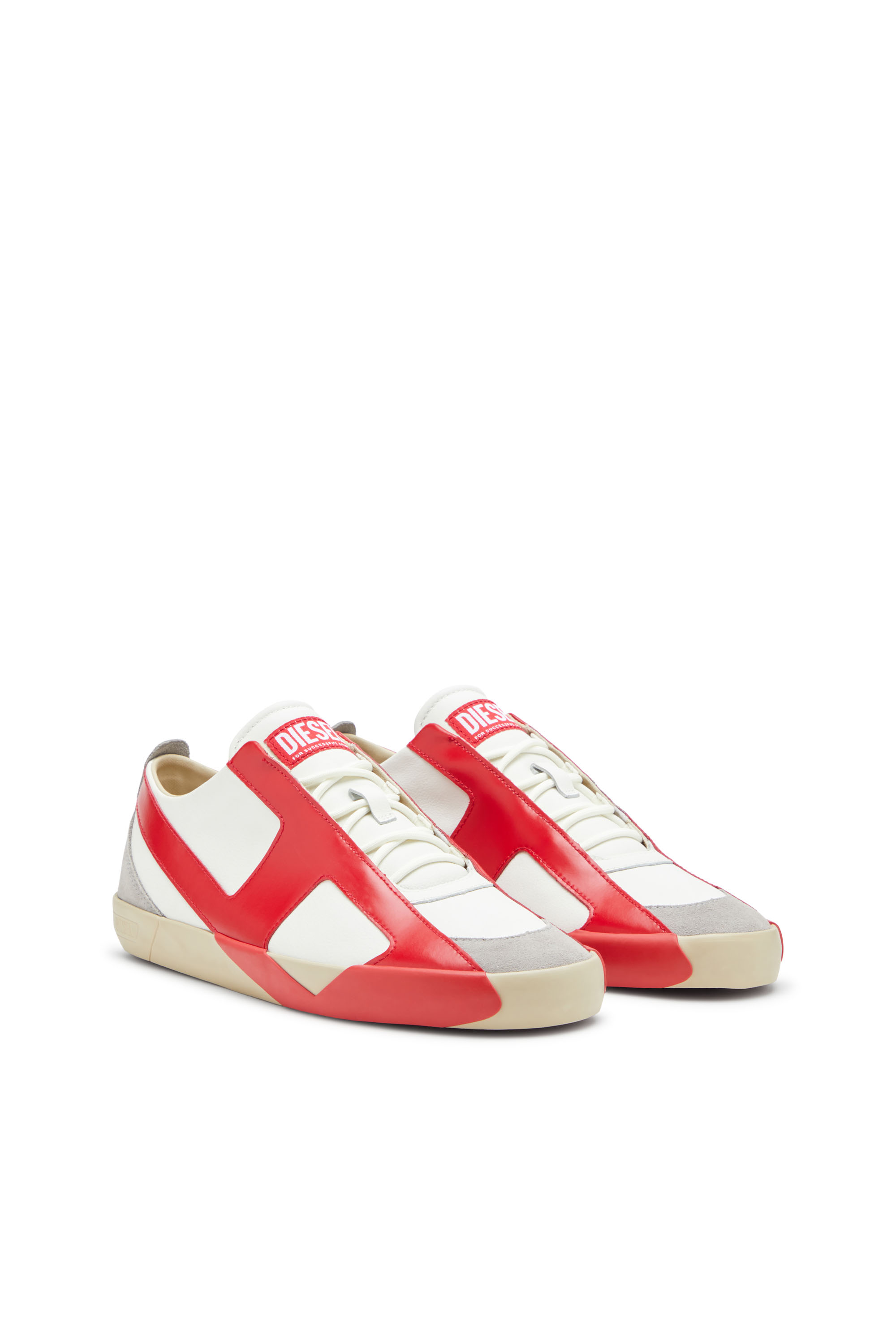 Diesel - S-SLANTE-D LOW, Deportivas de ante y cuero con logotipo D Hombre in ToBeDefined - 2
