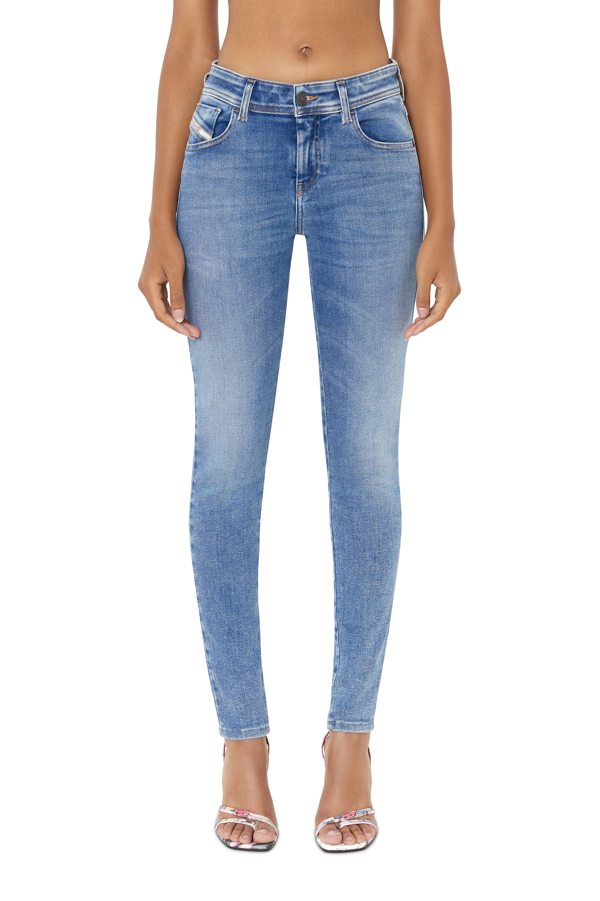 Super skinny Jeans 2017 Slandy 09D62, Azul medio - Vaqueros