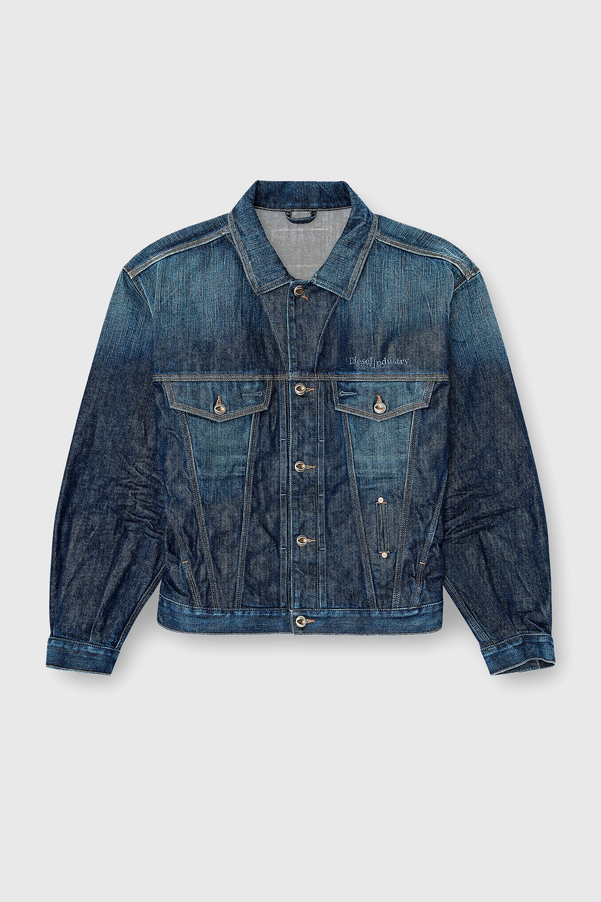 Diesel - D-DENVER-CL, Trucker jacket en denim selvedge Unisex in Azul marino - 2