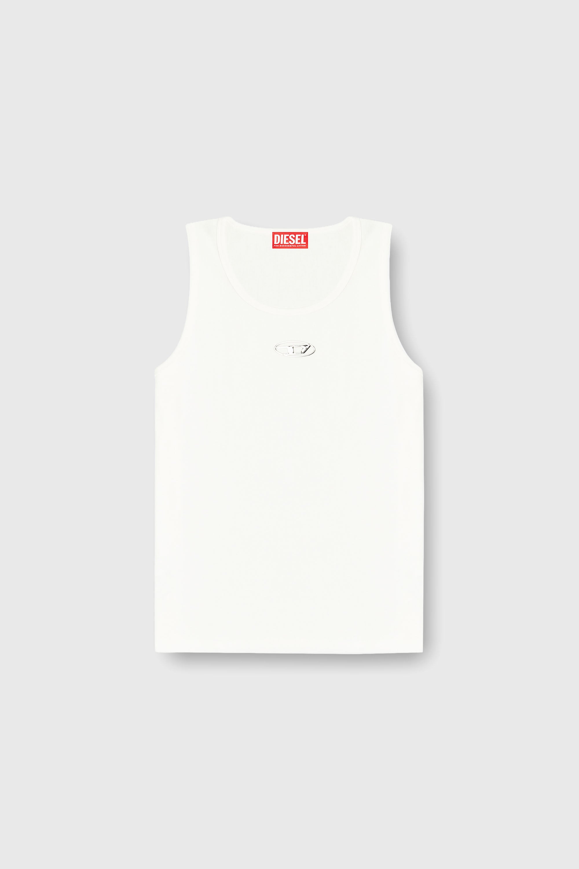Diesel - T-LIFTY-IOD, Camiseta de tirantes de algod&oacute;n con logo Hombre in Blanco - 2